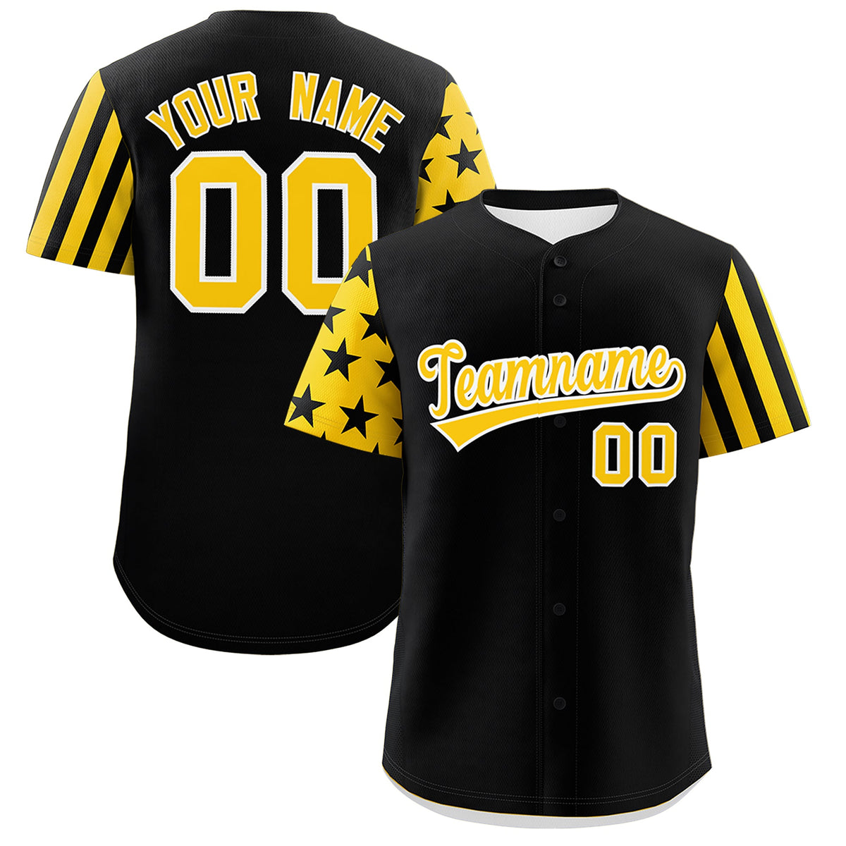 Custom Black Gold American Flag Raglan Sleeves Baseball Jersey| KXKSHOP