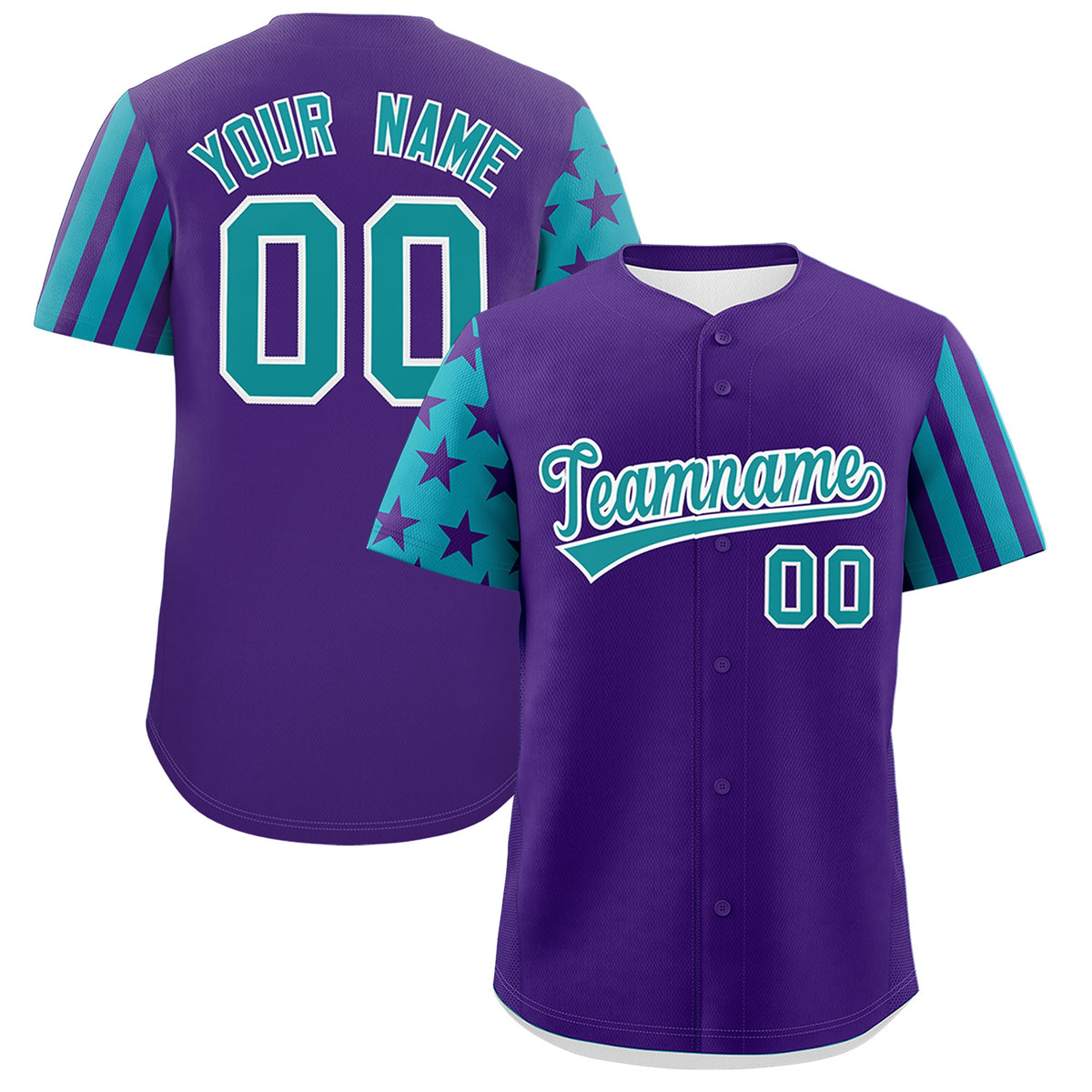 Custom Purple Teal American Flag Raglan Sleeves Baseball Jersey| KXKSHOP