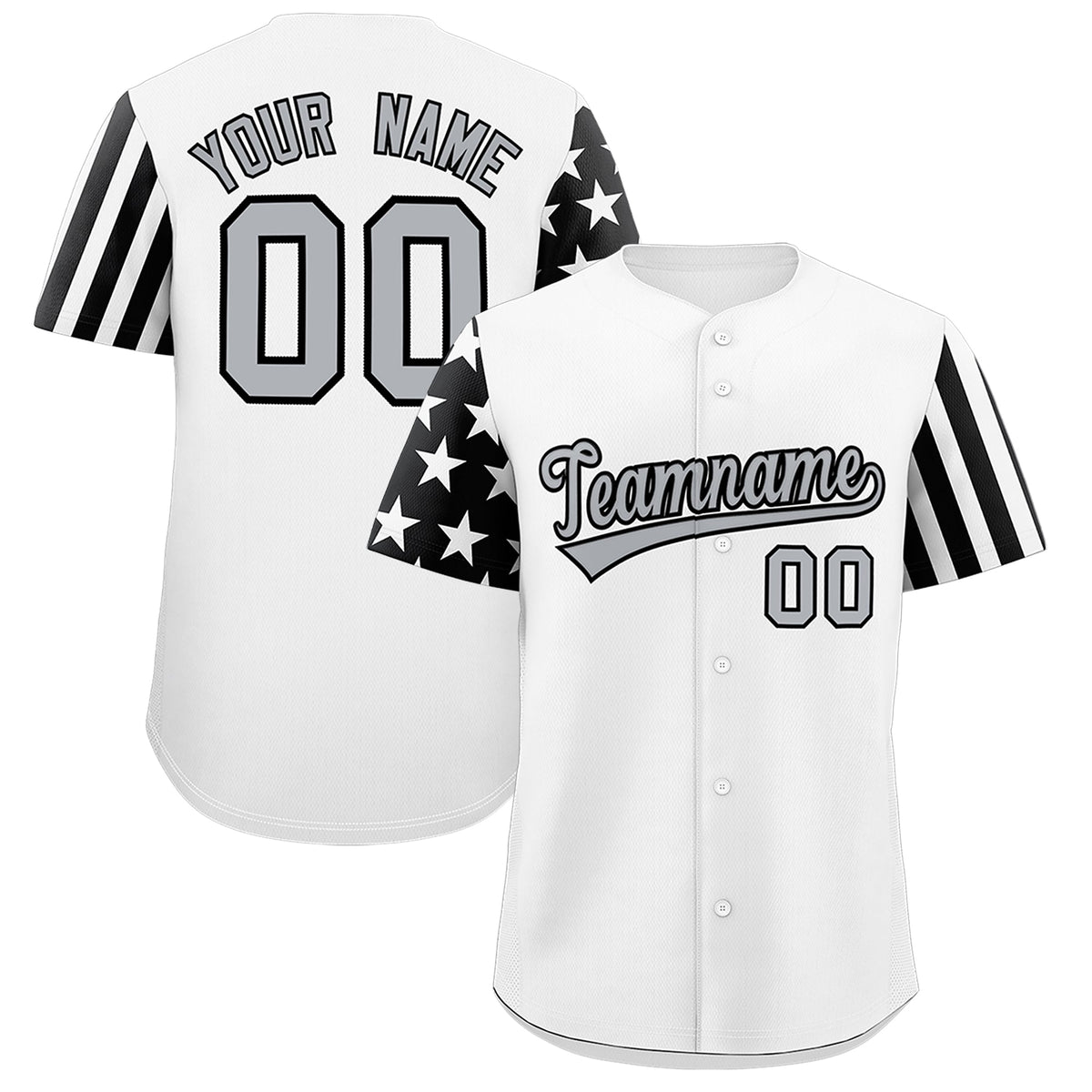 Custom White Black American Flag Raglan Sleeves Baseball Jersey| KXKSHOP