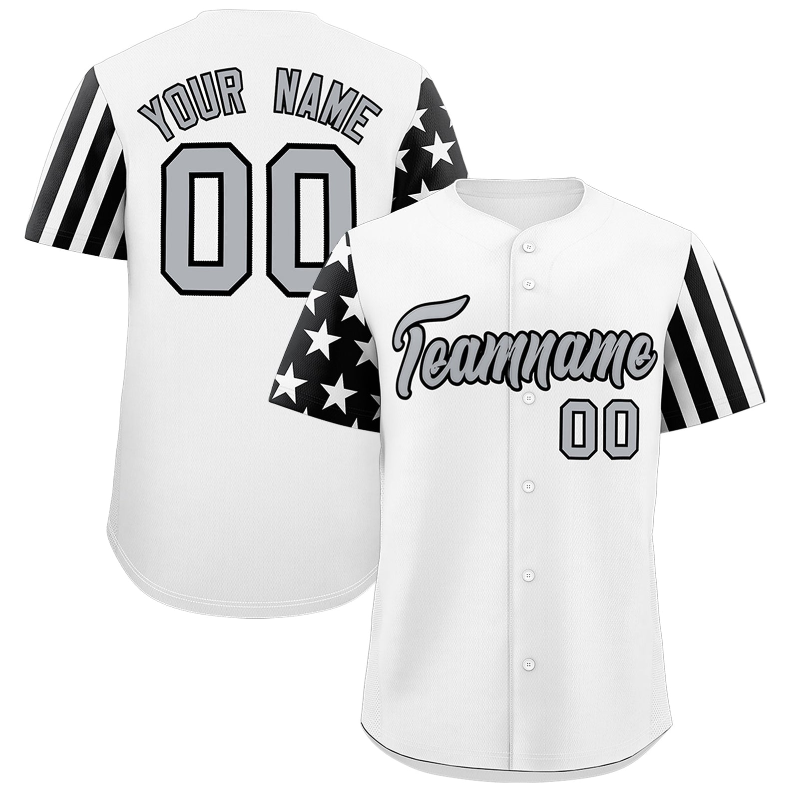 Custom White Black American Flag Raglan Sleeves Baseball Jersey| KXKSHOP