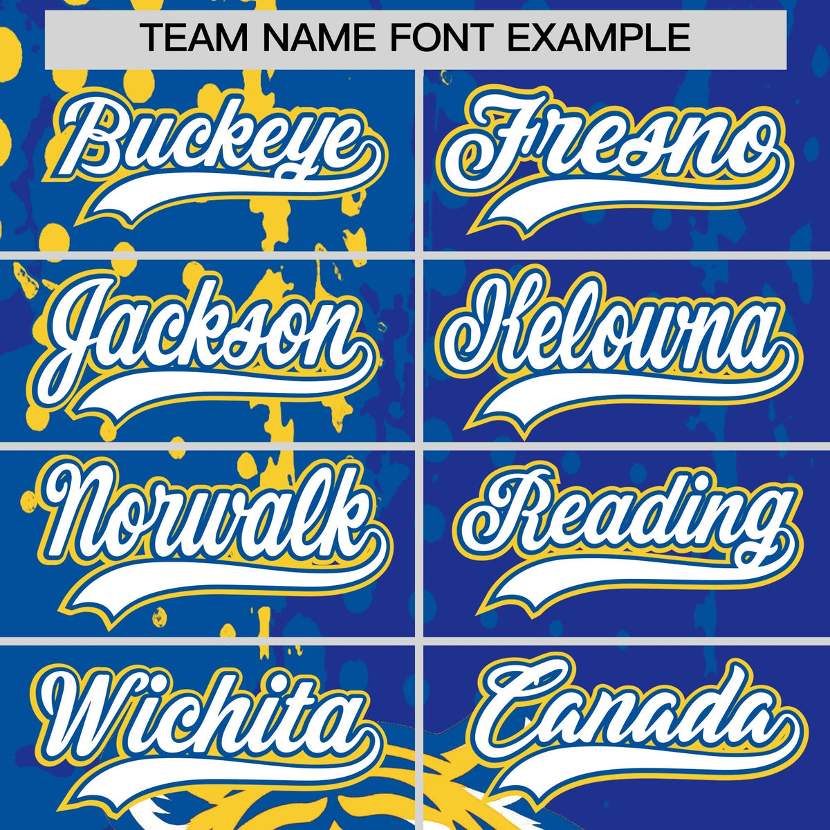 Custom Royal Blue Royal Gold Full-Snap Graffiti Pattern Tiger Graffiti Jersey Baseball Jersey| KXKSHOP