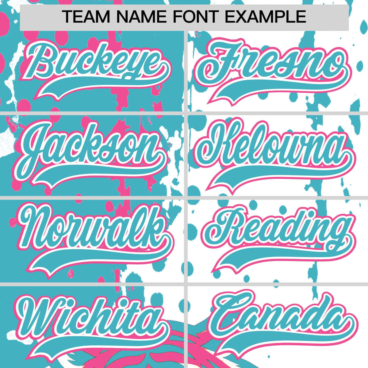 Custom White Aqua Pink Full-Snap Graffiti Pattern Tiger Graffiti Jersey Baseball Jersey| KXKSHOP