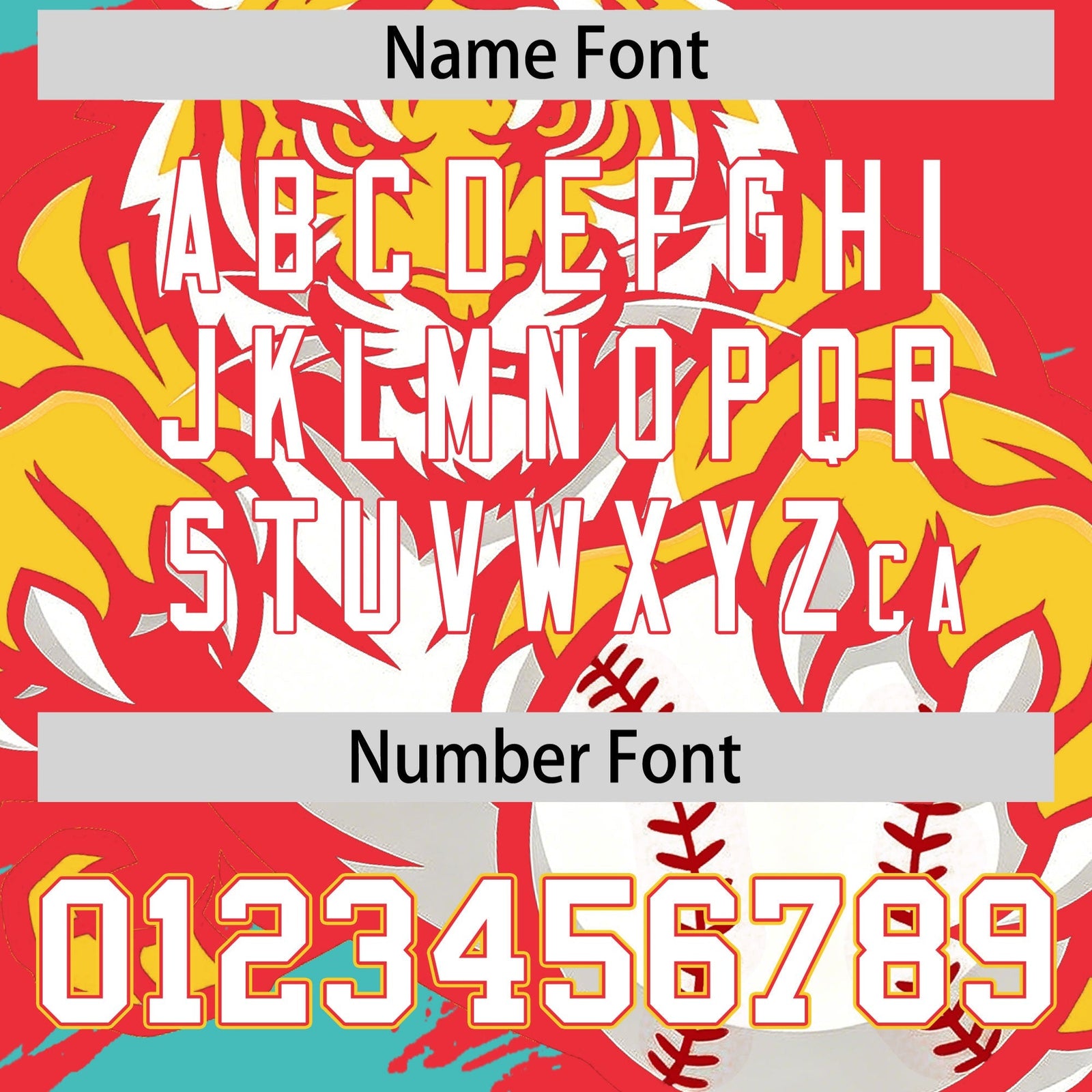 Custom Light Red Teal Gold Full-Snap Graffiti Pattern Tiger Graffiti Jersey Baseball Jersey| KXKSHOP