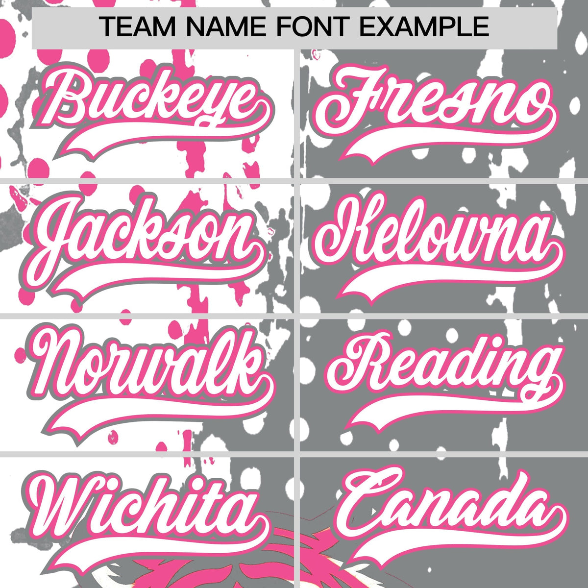 Custom Gray White Pink Full-Snap Graffiti Pattern Tiger Graffiti Jersey Baseball Jersey| KXKSHOP