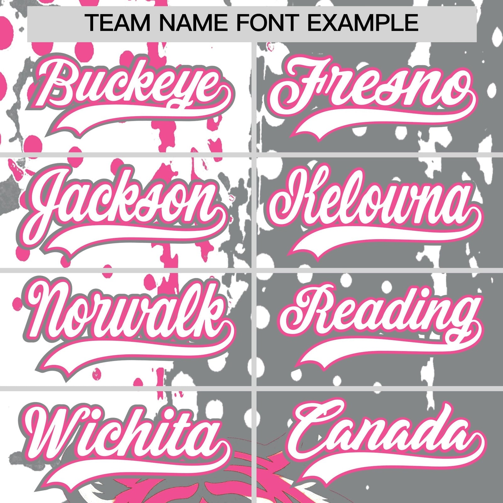 Custom Gray White Pink Full-Snap Graffiti Pattern Tiger Graffiti Jersey Baseball Jersey| KXKSHOP