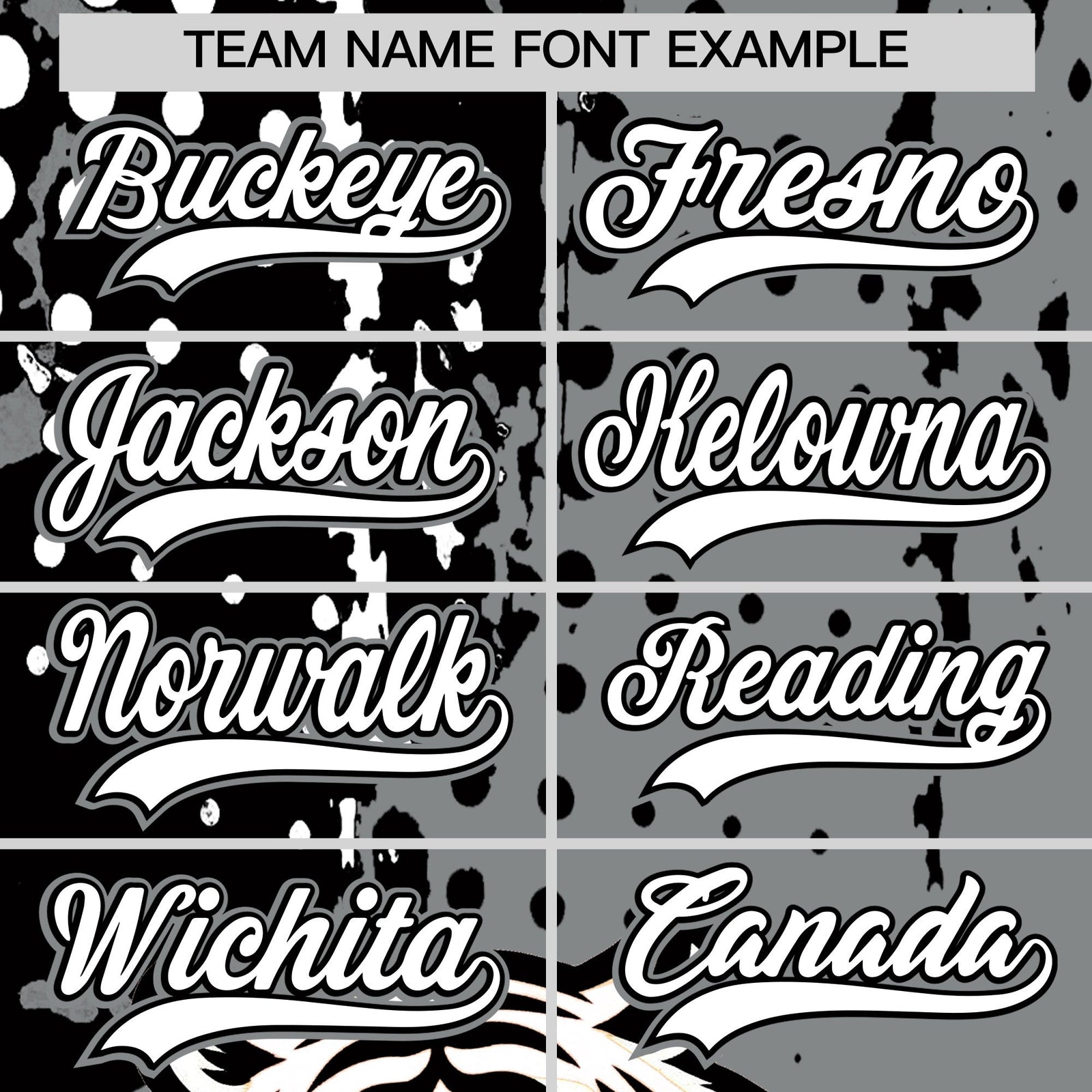 Custom Gray Black White Full-Snap Graffiti Pattern Tiger Graffiti Jersey Baseball Jersey| KXKSHOP