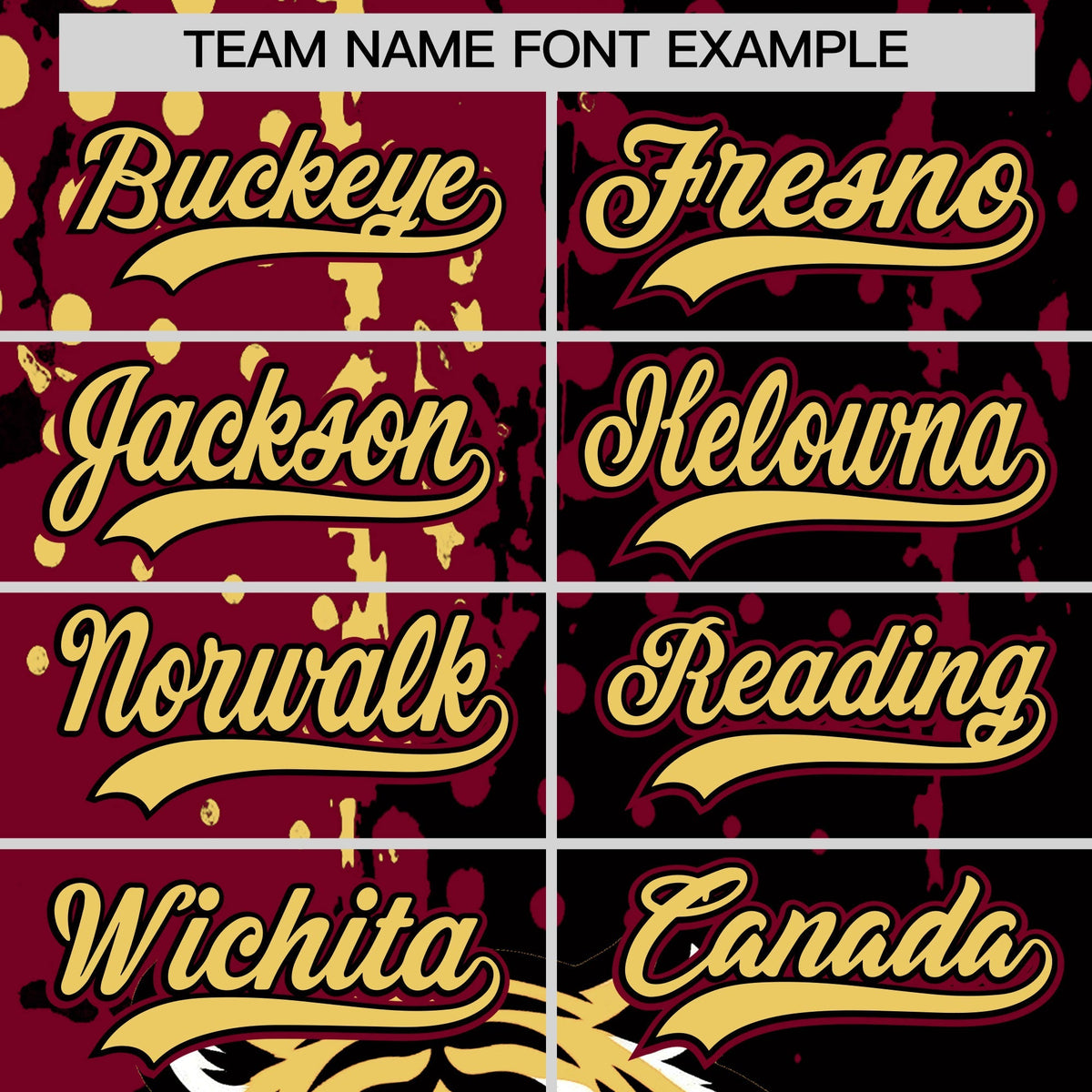 Custom Black Crimson Khaki Full-Snap Graffiti Pattern Tiger Graffiti Jersey Baseball Jersey| KXKSHOP