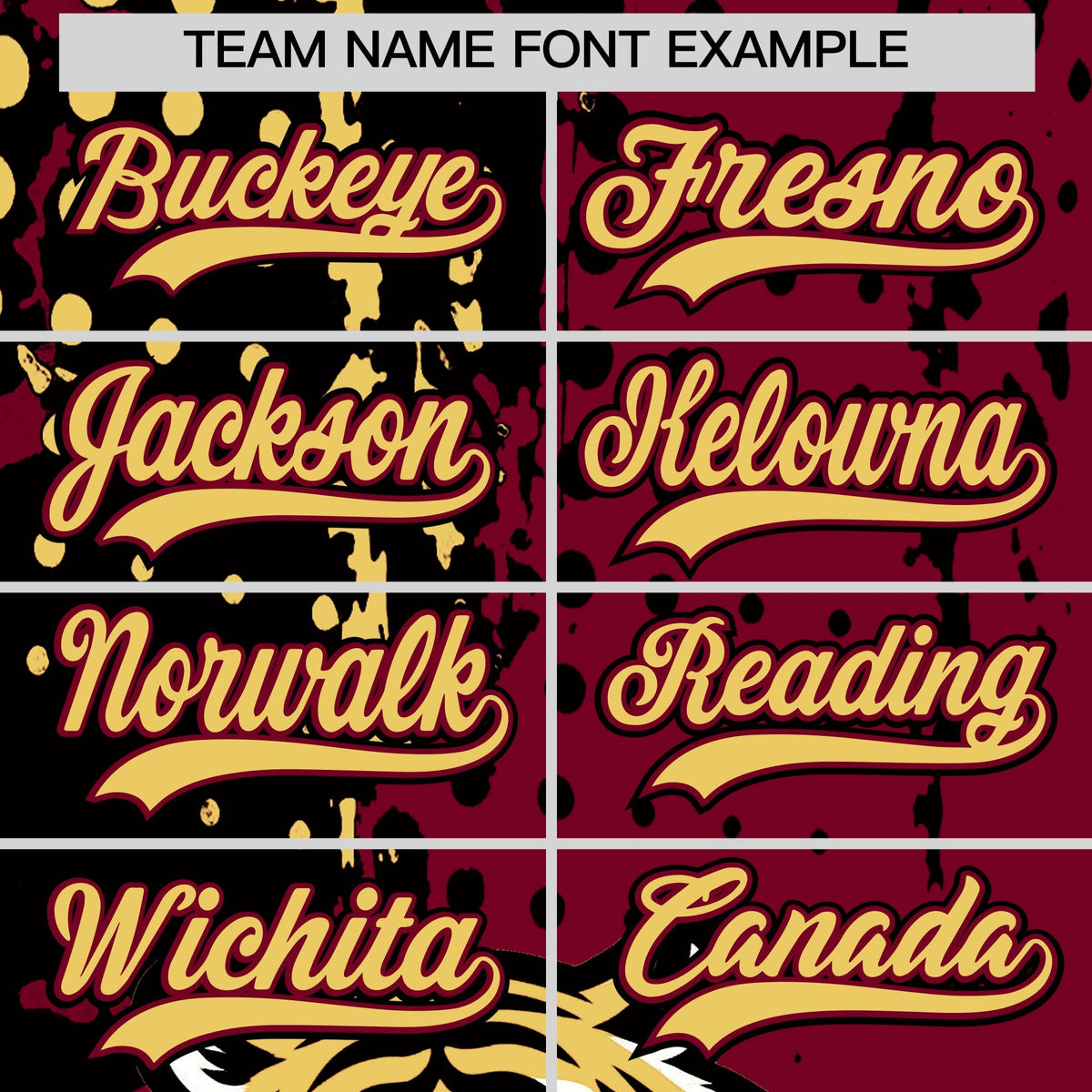 Custom Crimson Black Khaki Full-Snap Graffiti Pattern Tiger Graffiti Jersey Baseball Jersey| KXKSHOP