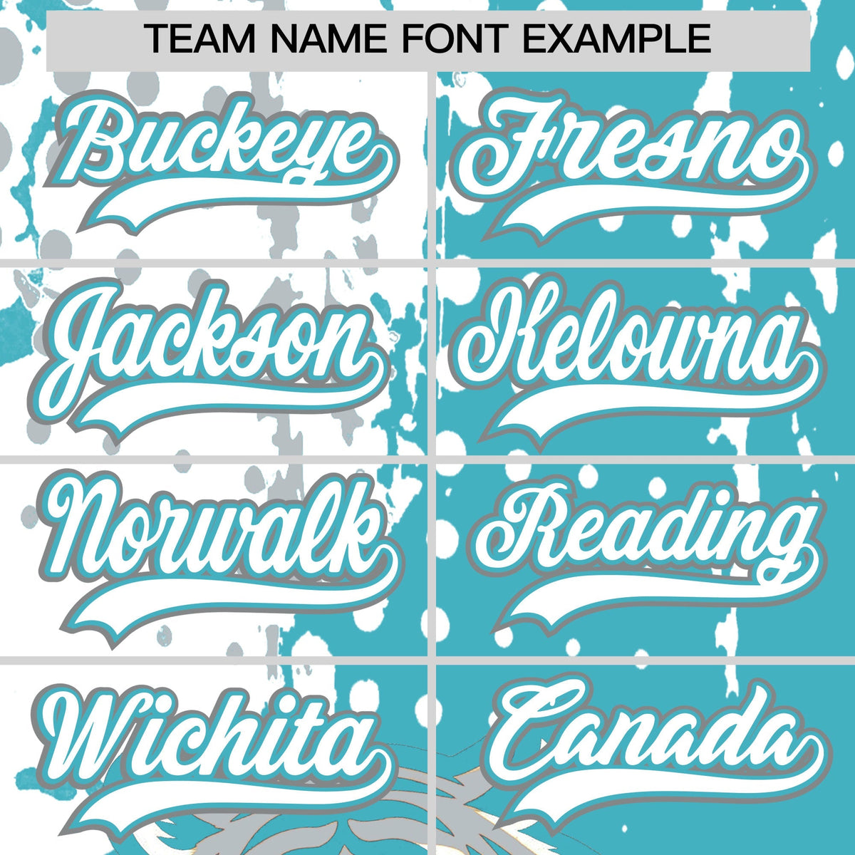 Custom Sky Blue Silver White Full-Snap Graffiti Pattern Tiger Graffiti Jersey Baseball Jersey| KXKSHOP