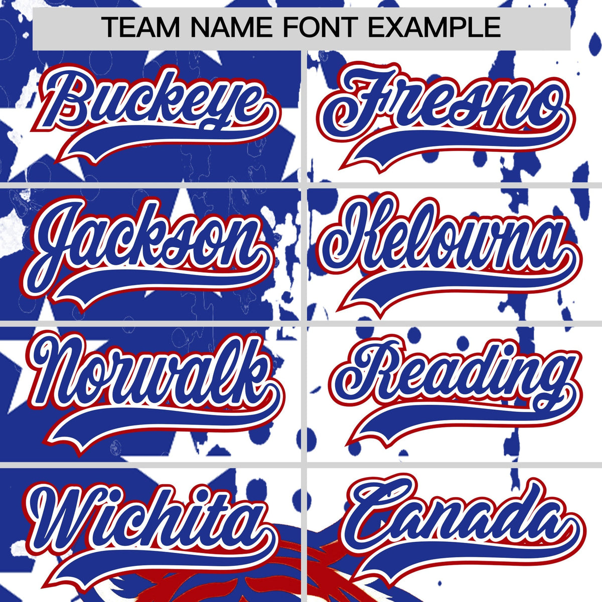 Custom Royal Blue White Red Full-Snap Graffiti Pattern Tiger Graffiti Jersey Baseball Jersey| KXKSHOP