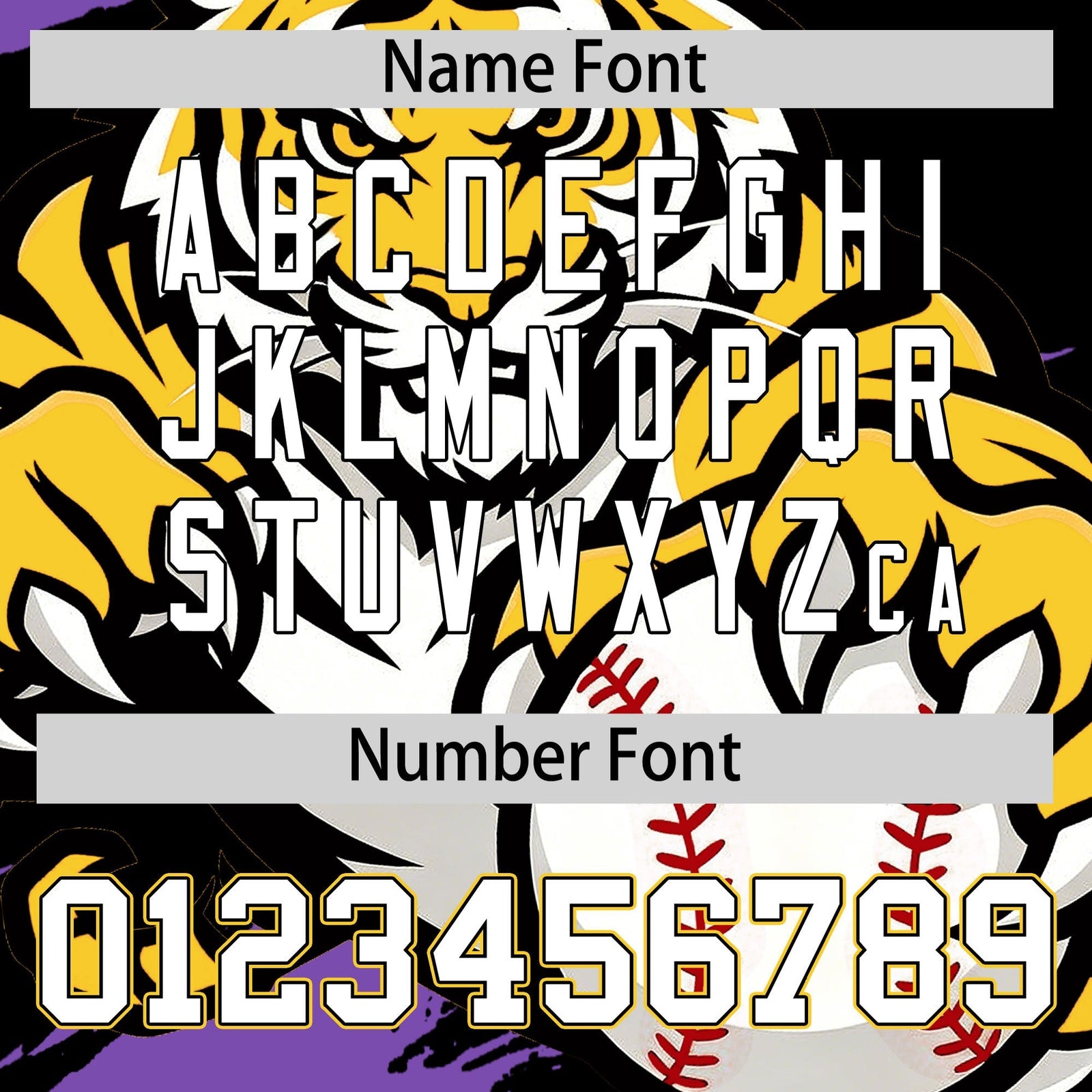 Custom Black Gold White Full-Snap Graffiti Pattern Tiger Graffiti Jersey Baseball Jersey| KXKSHOP