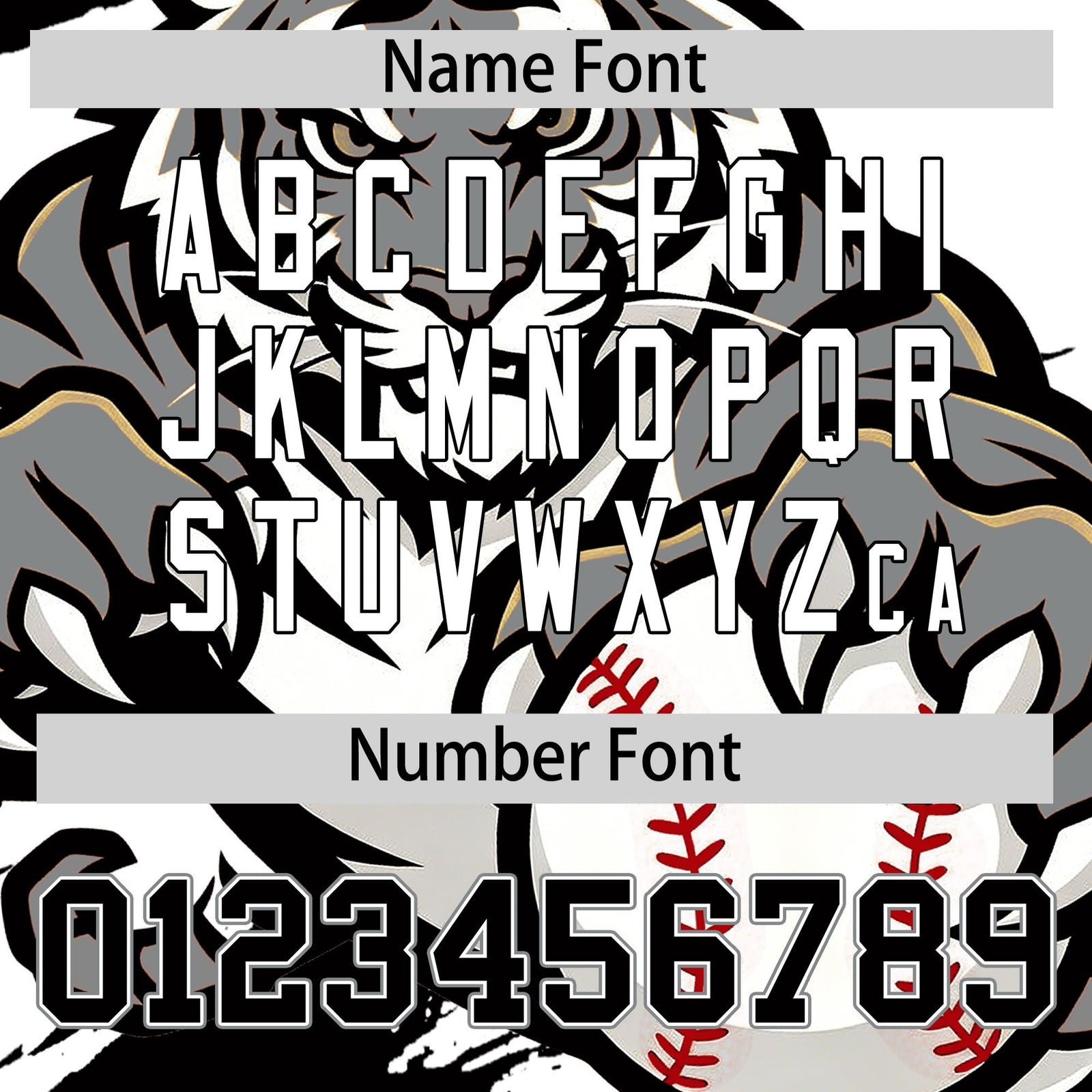 Custom White Black Gray Full-Snap Graffiti Pattern Tiger Graffiti Jersey Baseball Jersey| KXKSHOP