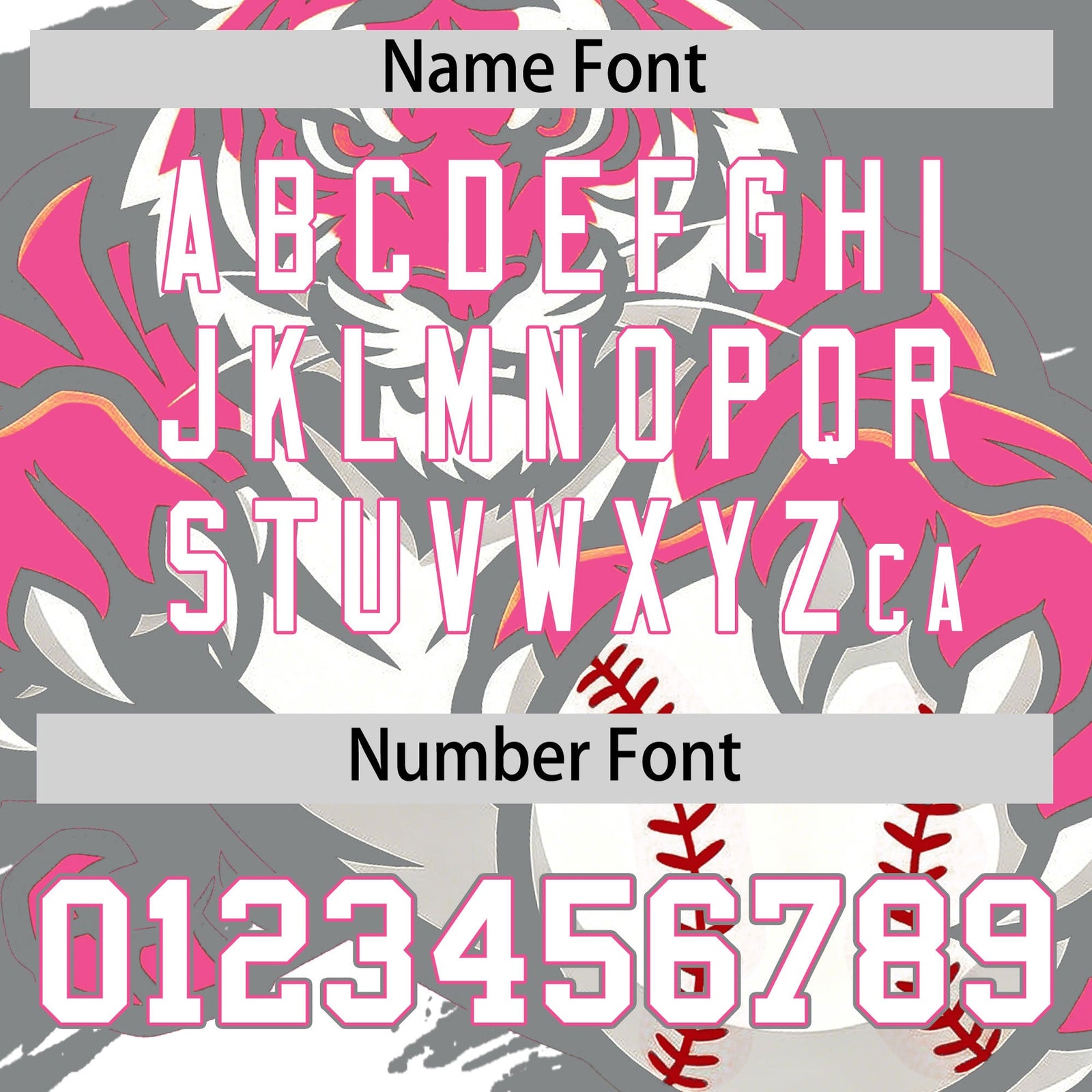 Custom Gray White Pink Full-Snap Graffiti Pattern Tiger Graffiti Jersey Baseball Jersey| KXKSHOP