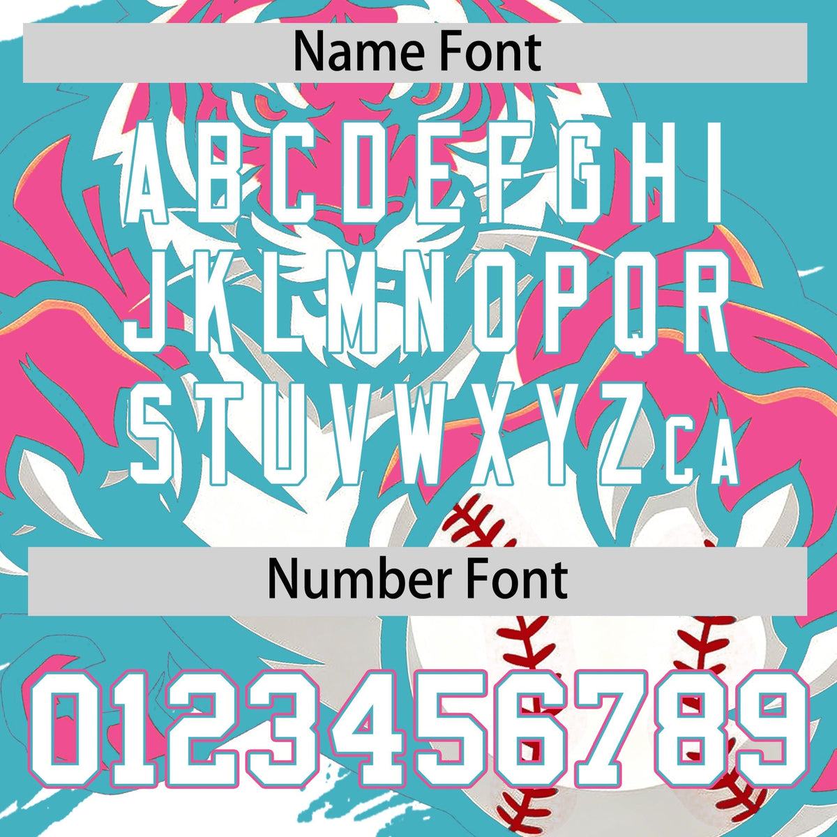 Custom Sky Blue White Pink Full-Snap Graffiti Pattern Tiger Graffiti Jersey Baseball Jersey| KXKSHOP