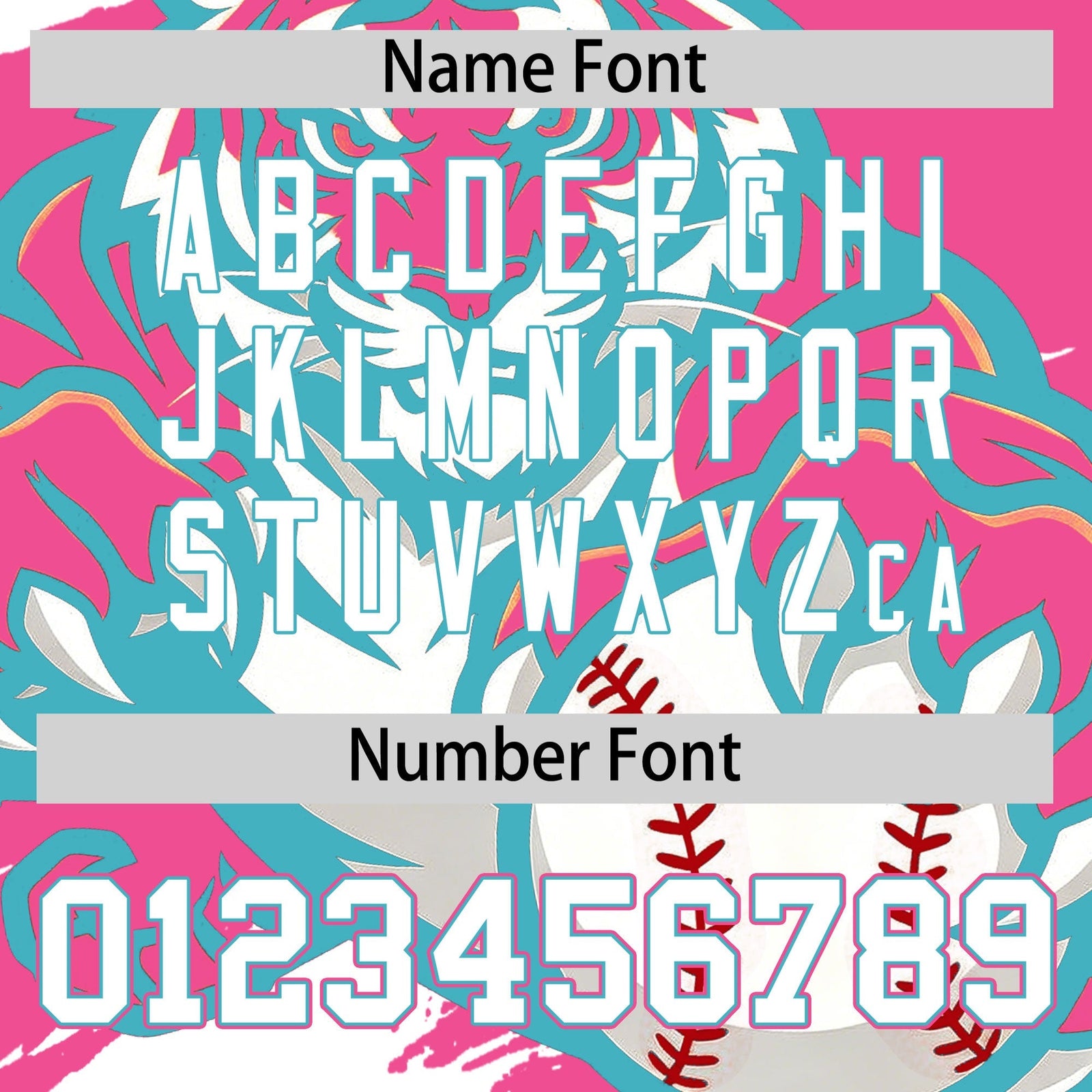 Custom Pink White Sky Blue Full-Snap Graffiti Pattern Tiger Graffiti Jersey Baseball Jersey| KXKSHOP