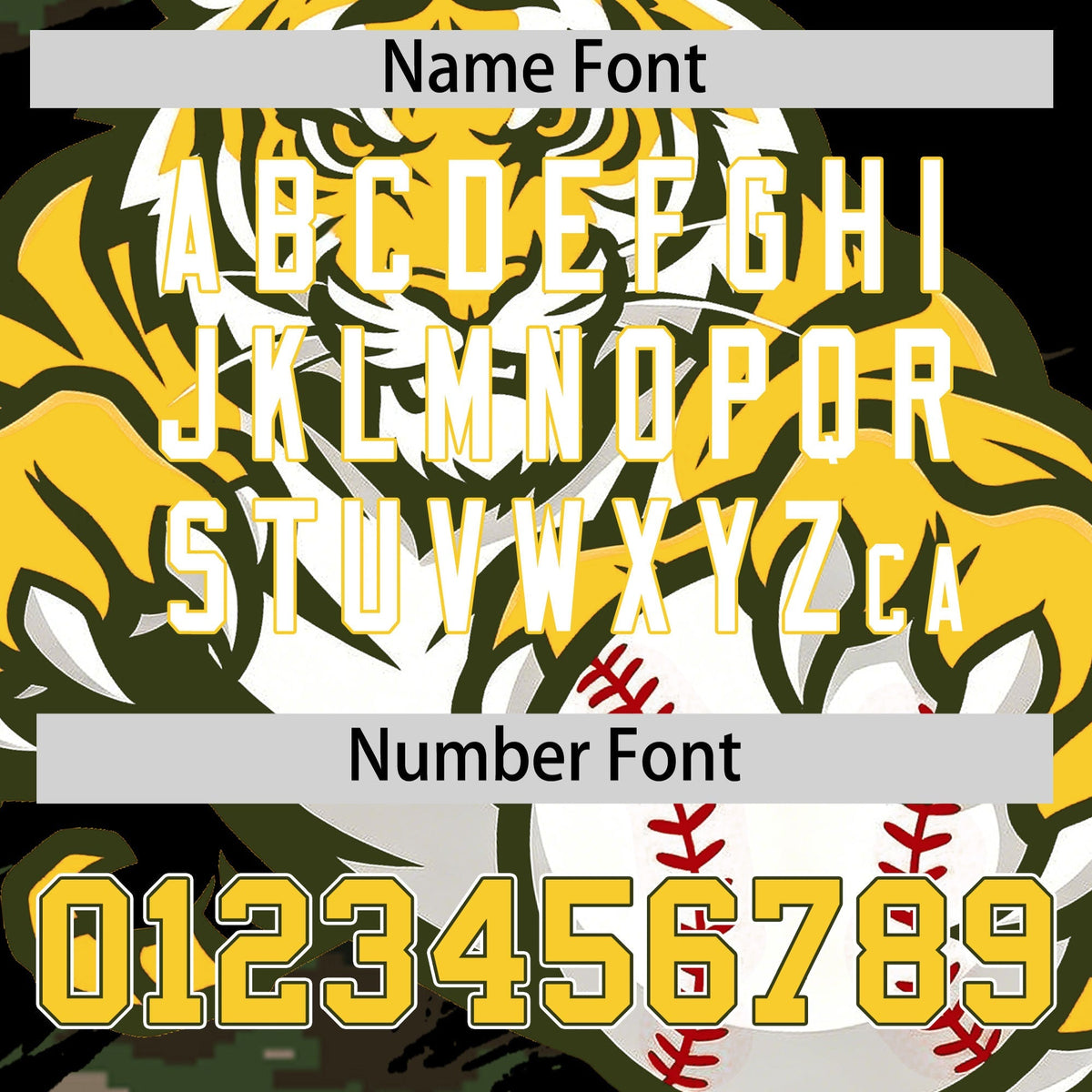Custom Camo Black Gold Full-Snap Graffiti Pattern Tiger Graffiti Jersey Baseball Jersey| KXKSHOP