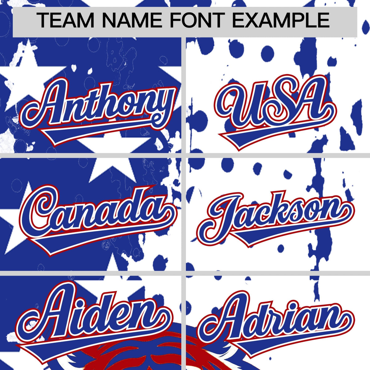 Custom Royal Blue White Red Full-Snap Graffiti Pattern Tiger Graffiti Jersey Baseball Jersey| KXKSHOP