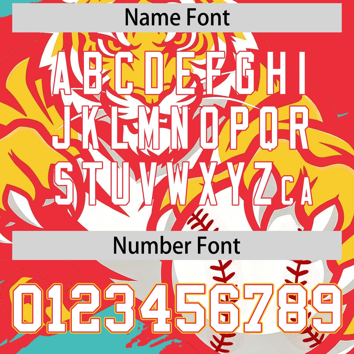 Custom Light Red Teal Gold Full-Snap Graffiti Pattern Tiger Graffiti Jersey Baseball Jersey| KXKSHOP