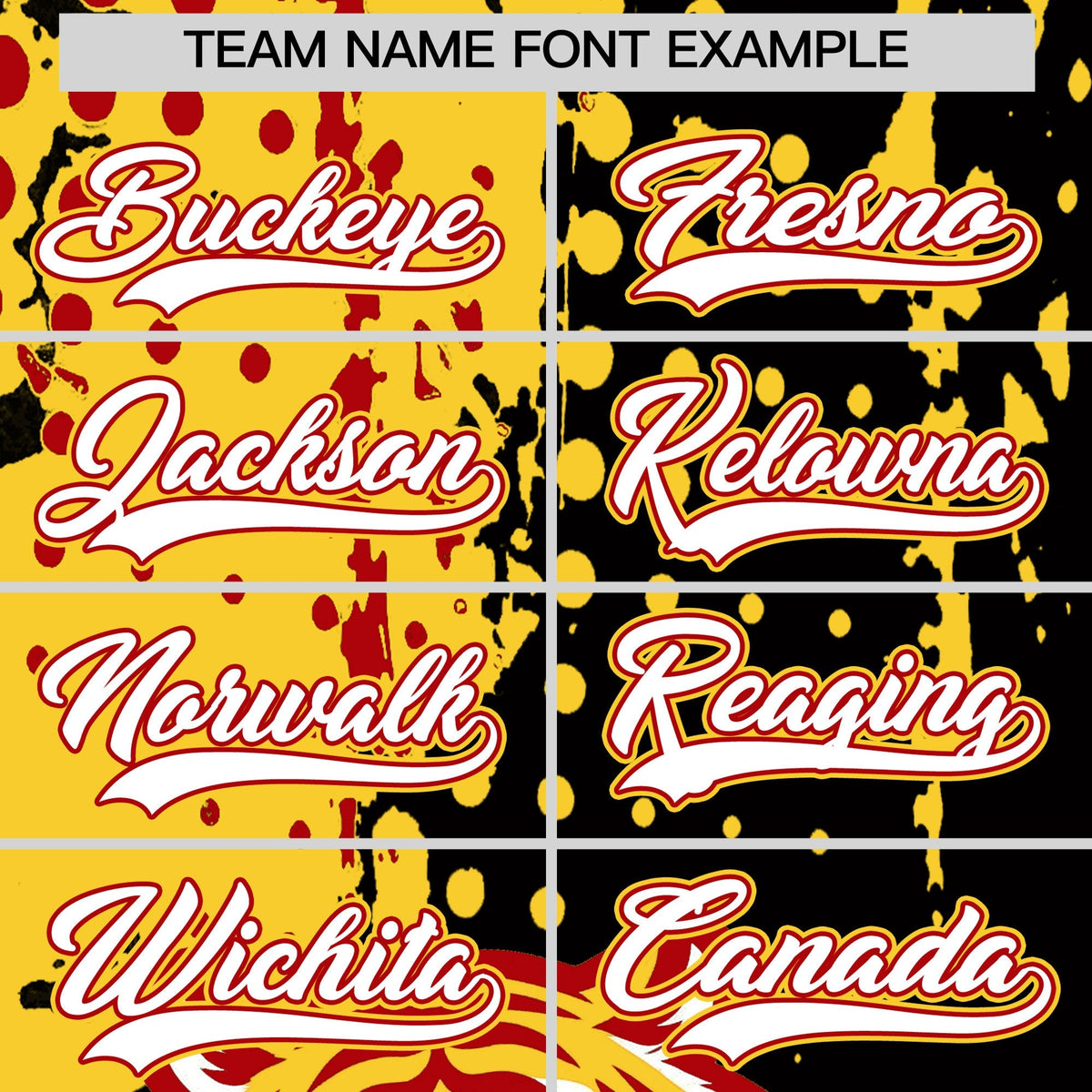 Custom Black Red Gold Full-Snap Graffiti Pattern Tiger Graffiti Jersey Baseball Jersey| KXKSHOP