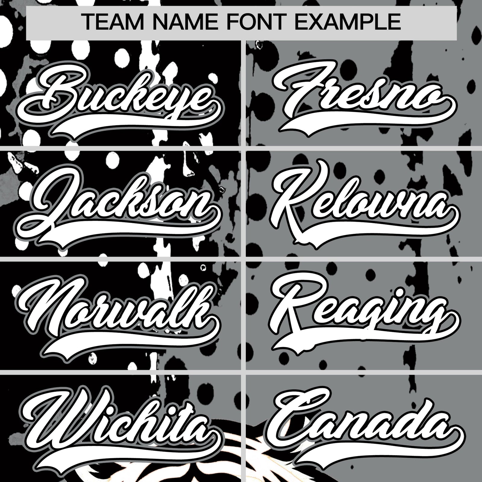 Custom Gray Black White Full-Snap Graffiti Pattern Tiger Graffiti Jersey Baseball Jersey| KXKSHOP