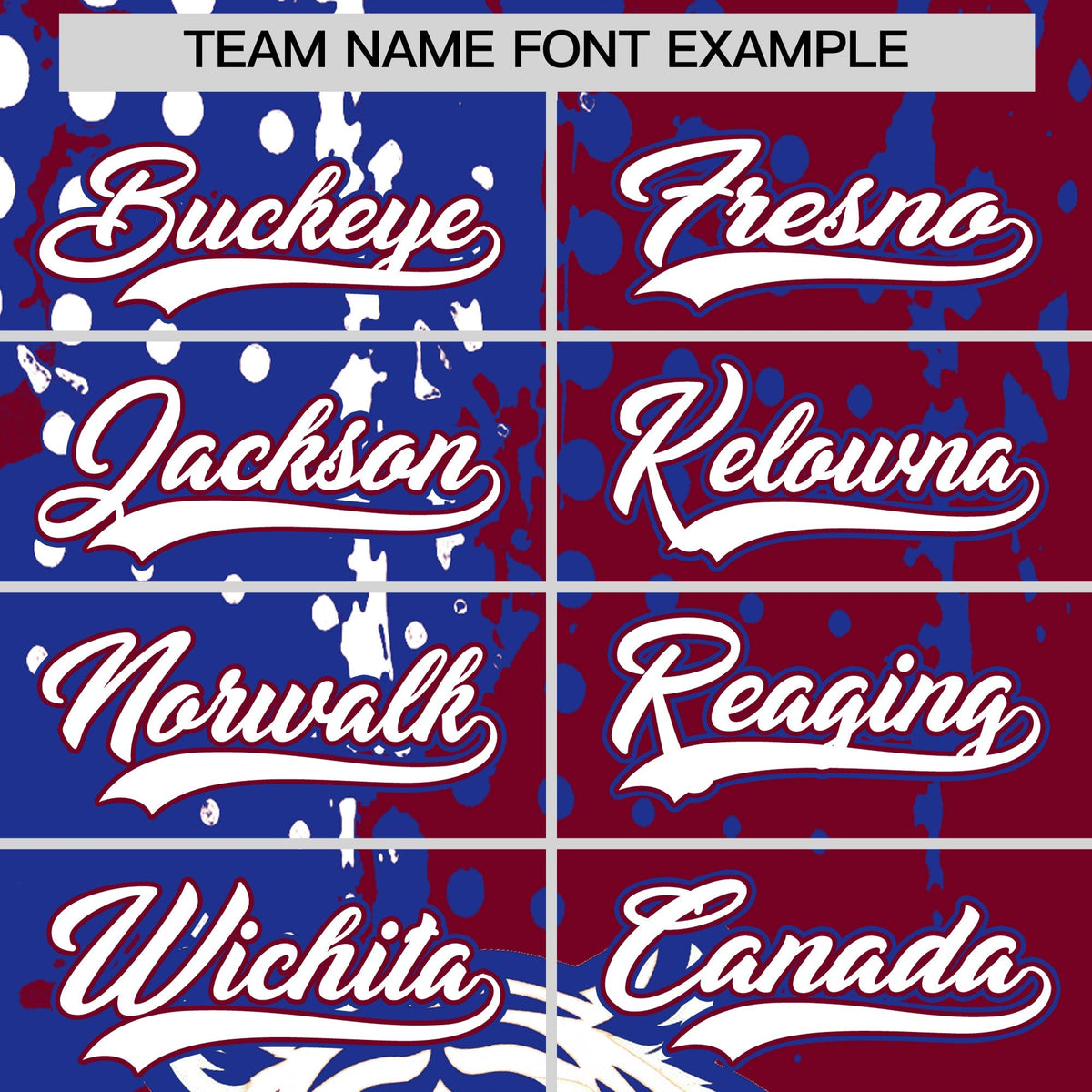 Custom Crimson Royal Blue White Full-Snap Graffiti Pattern Tiger Graffiti Jersey Baseball Jersey| KXKSHOP