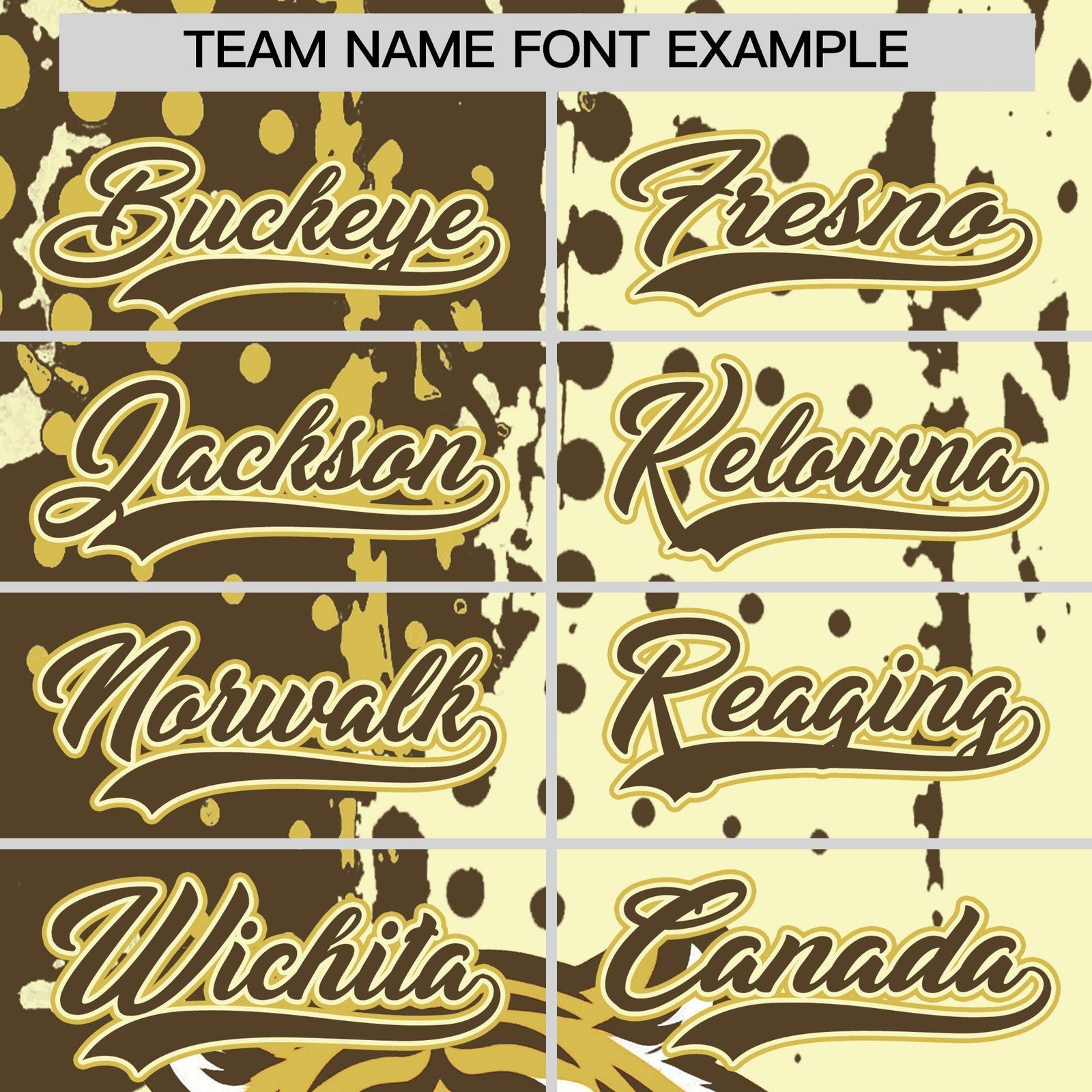 Custom Cream Light Brown Old Gold Full-Snap Graffiti Pattern Tiger Graffiti Jersey Baseball Jersey| KXKSHOP
