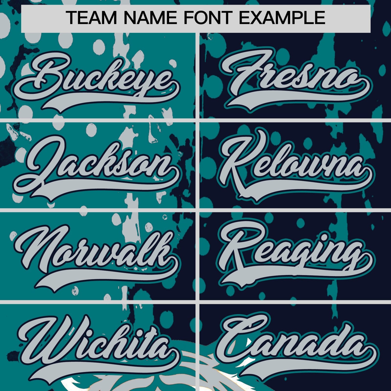 Custom Navy Teal Silver Full-Snap Graffiti Pattern Tiger Graffiti Jersey Baseball Jersey| KXKSHOP