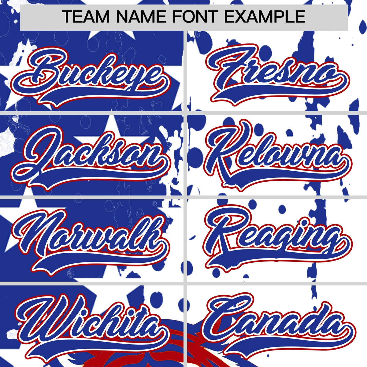Custom Royal Blue White Red Full-Snap Graffiti Pattern Tiger Graffiti Jersey Baseball Jersey| KXKSHOP