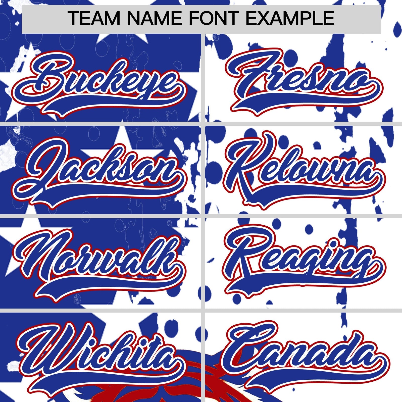 Custom Royal Blue White Red Full-Snap Graffiti Pattern Tiger Graffiti Jersey Baseball Jersey| KXKSHOP