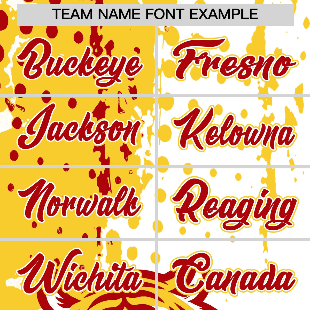 Custom White Gold Red Full-Snap Graffiti Pattern Tiger Graffiti Jersey Baseball Jersey| KXKSHOP