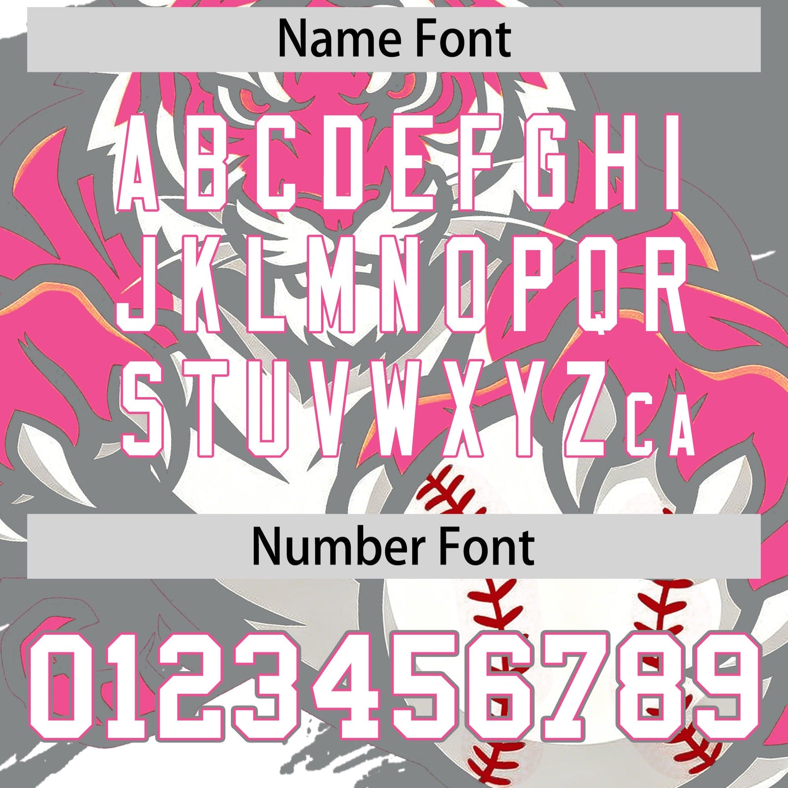 Custom Gray White Pink Full-Snap Graffiti Pattern Tiger Graffiti Jersey Baseball Jersey| KXKSHOP