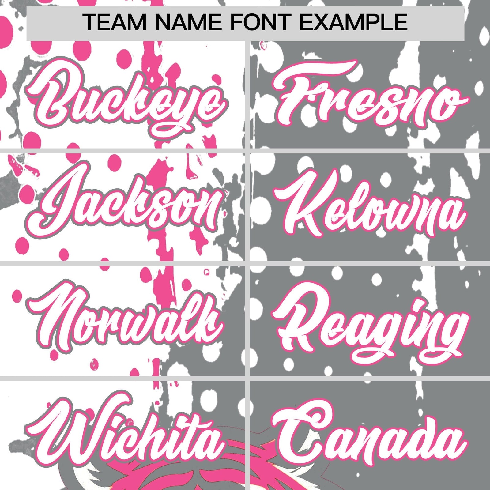 Custom Gray White Pink Full-Snap Graffiti Pattern Tiger Graffiti Jersey Baseball Jersey| KXKSHOP