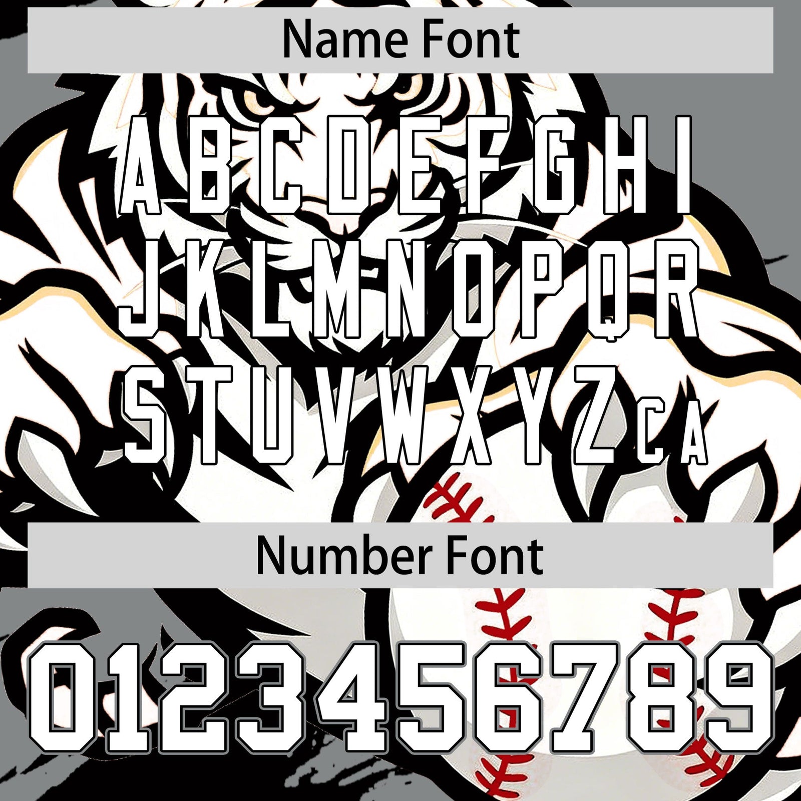 Custom Gray Black White Full-Snap Graffiti Pattern Tiger Graffiti Jersey Baseball Jersey| KXKSHOP