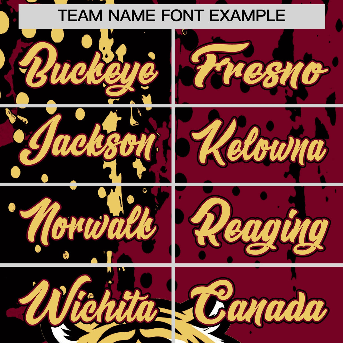 Custom Crimson Black Khaki Full-Snap Graffiti Pattern Tiger Graffiti Jersey Baseball Jersey| KXKSHOP
