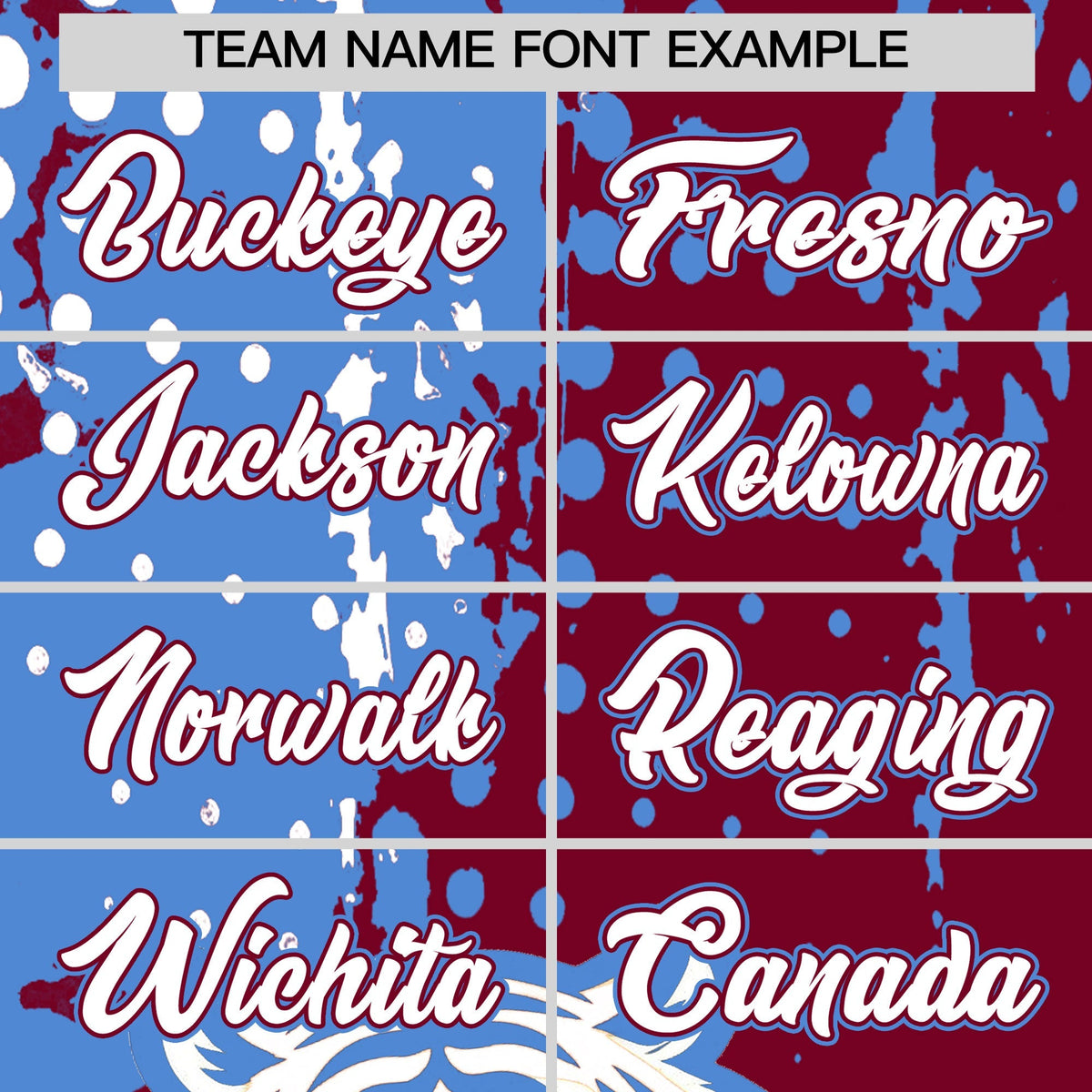 Custom Crimson Powder Blue White Full-Snap Graffiti Pattern Tiger Graffiti Jersey Baseball Jersey| KXKSHOP