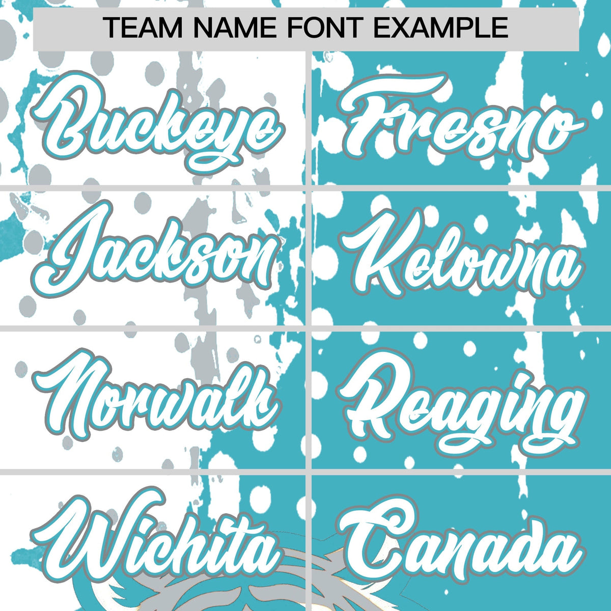 Custom Sky Blue Silver White Full-Snap Graffiti Pattern Tiger Graffiti Jersey Baseball Jersey| KXKSHOP