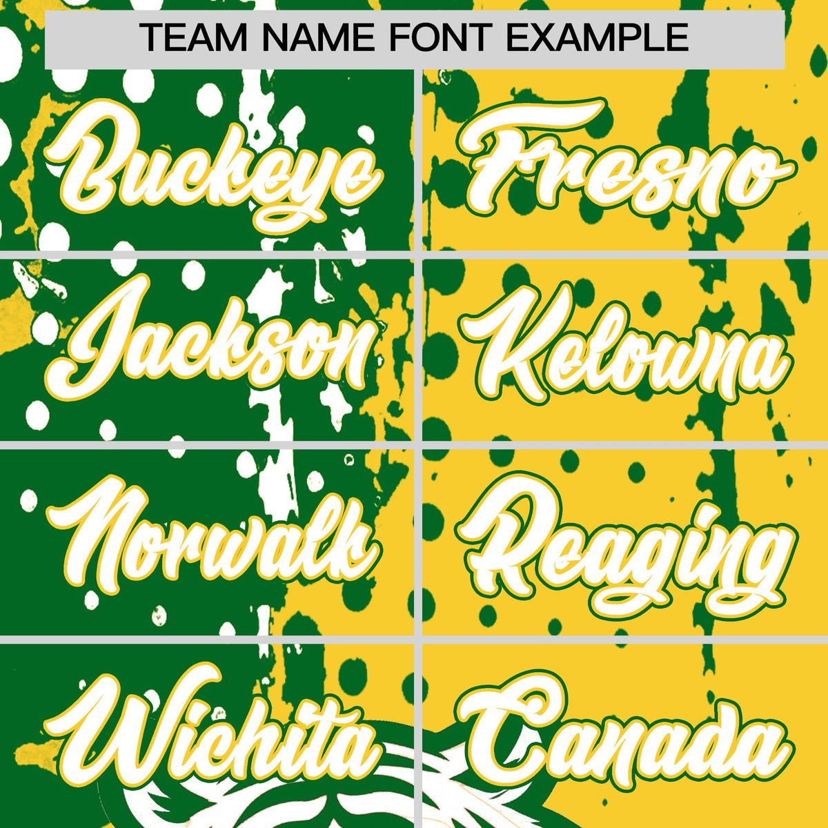 Custom Gold Kelly Green White Full-Snap Graffiti Pattern Tiger Graffiti Jersey Baseball Jersey| KXKSHOP