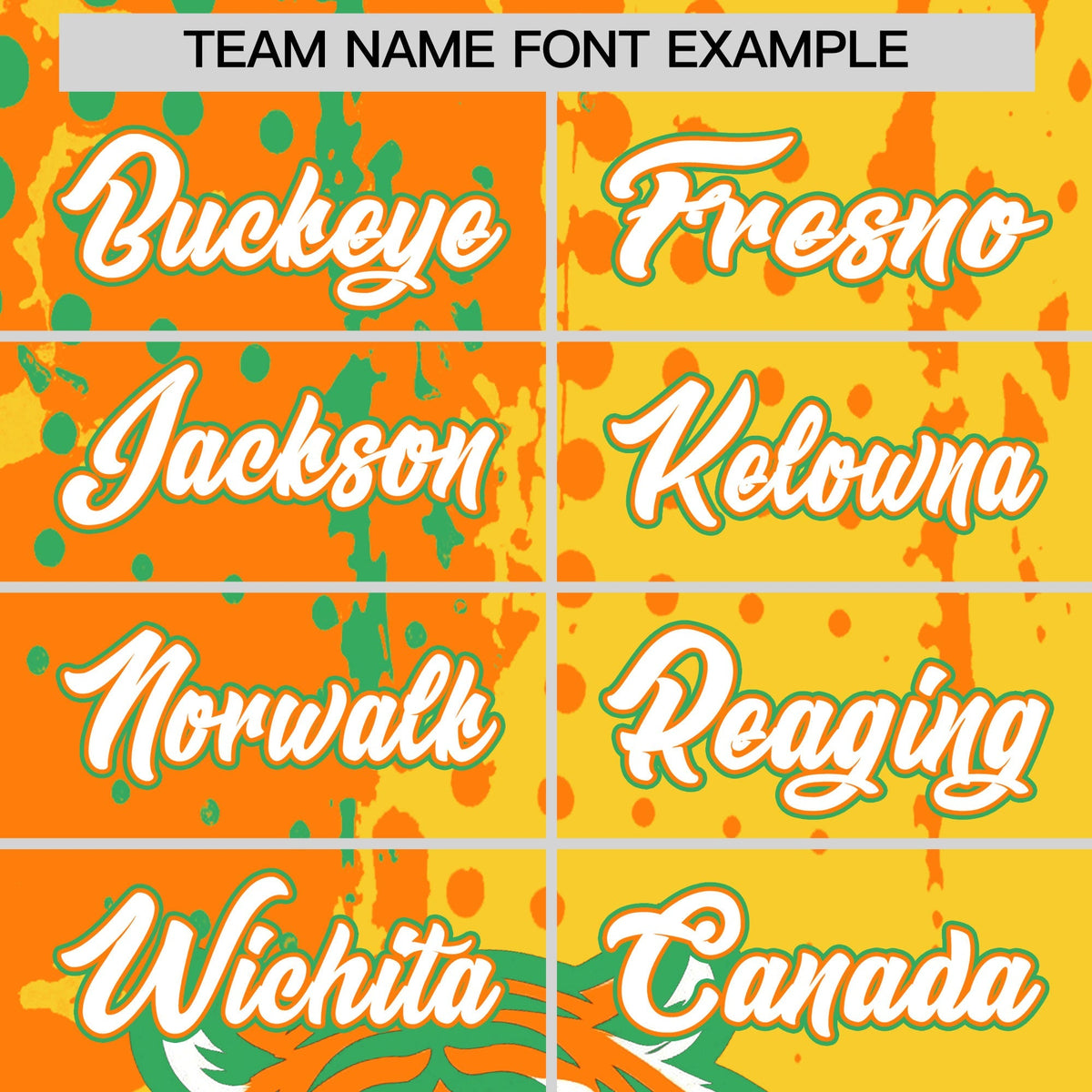 Custom Gold Orange Neon Green Full-Snap Graffiti Pattern Tiger Graffiti Jersey Baseball Jersey| KXKSHOP