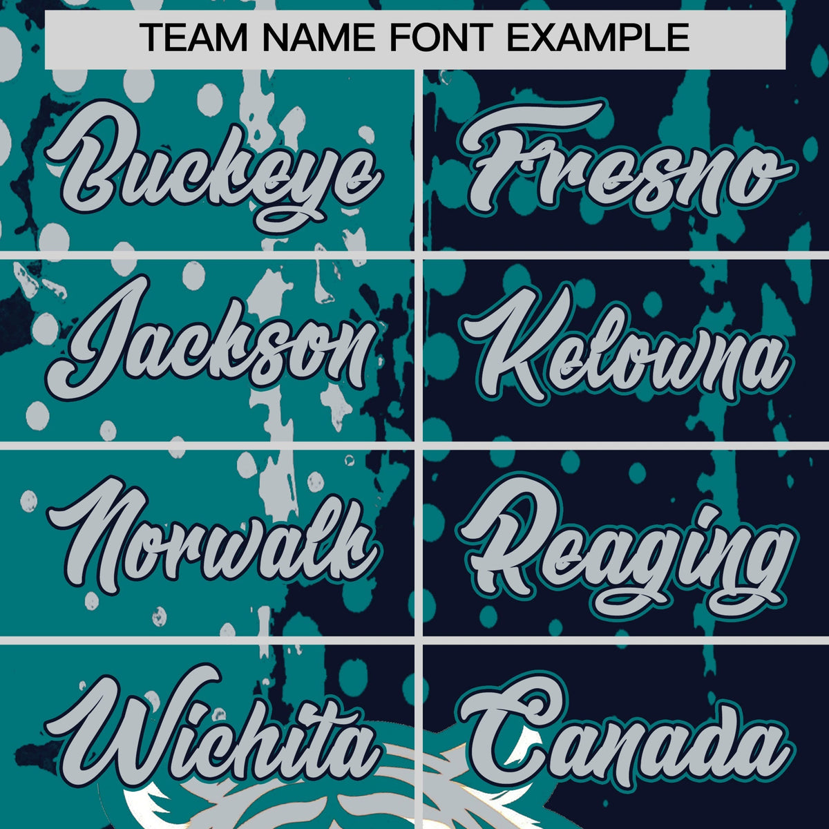 Custom Navy Teal Silver Full-Snap Graffiti Pattern Tiger Graffiti Jersey Baseball Jersey| KXKSHOP