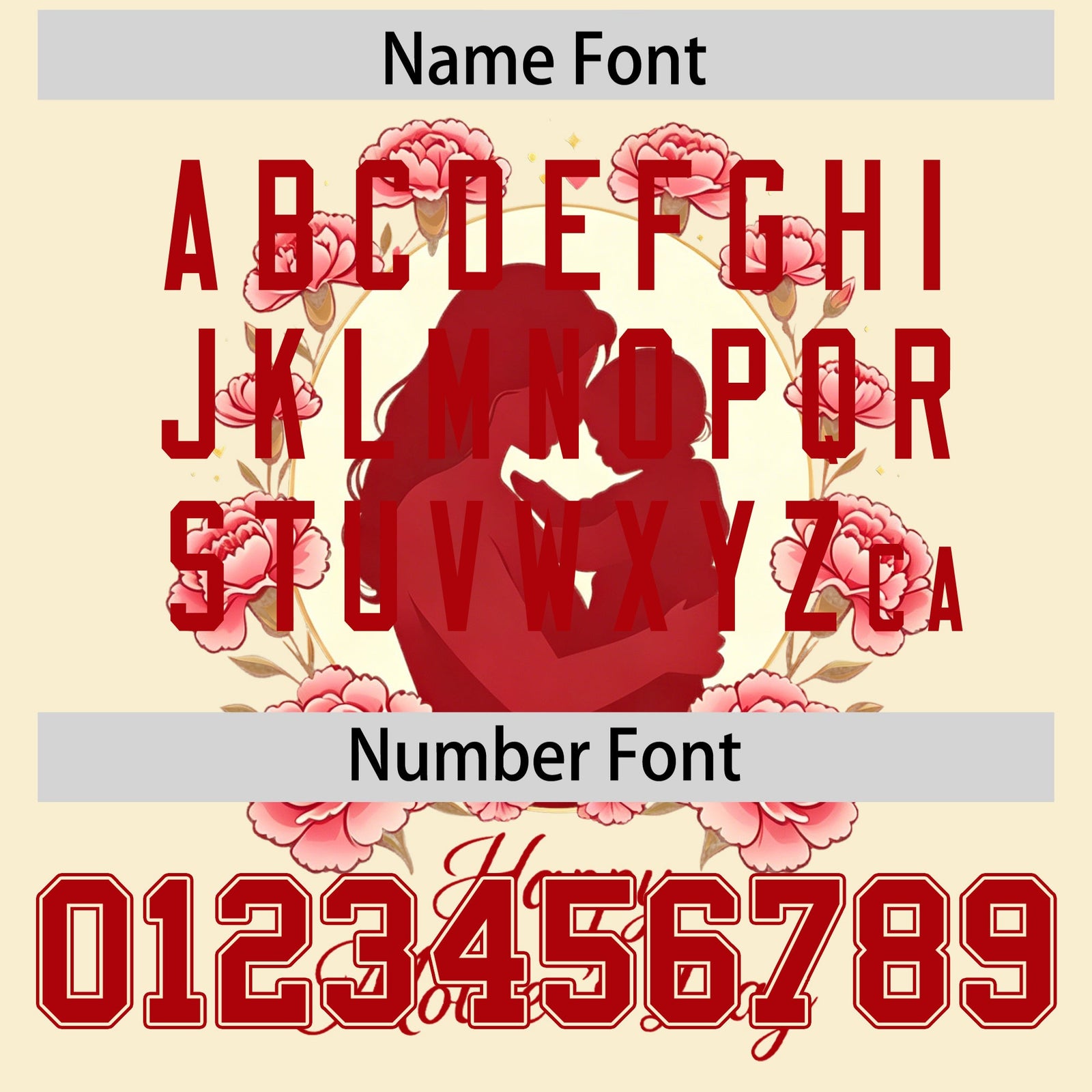 Custom Light Khaki Red Mother's Day Style Personalization Breathable Baseball Jersey| KXKSHOP