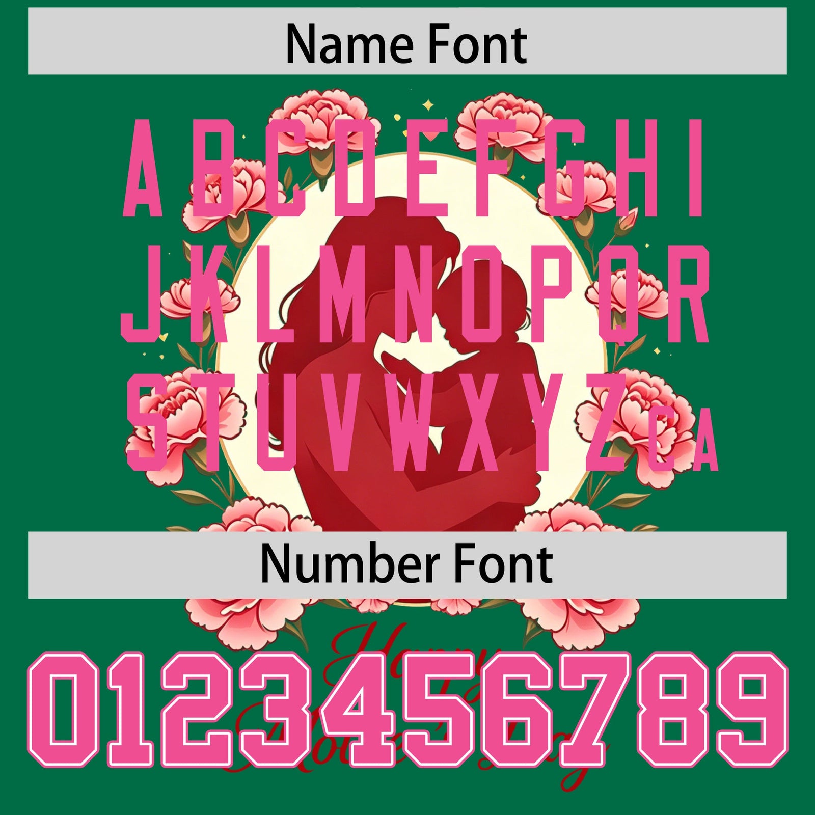 Custom Kelly Green Pink Mother's Day Style Personalization Wrinkle-Resistant Baseball Jersey| KXKSHOP