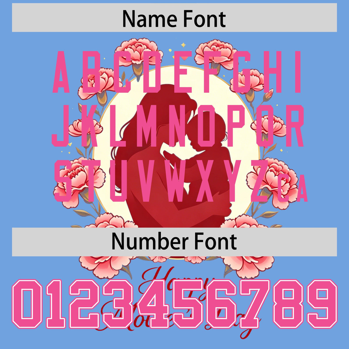 Custom Light Blue Pink Mother's Day Style Personalization Breathable Baseball Jersey| KXKSHOP