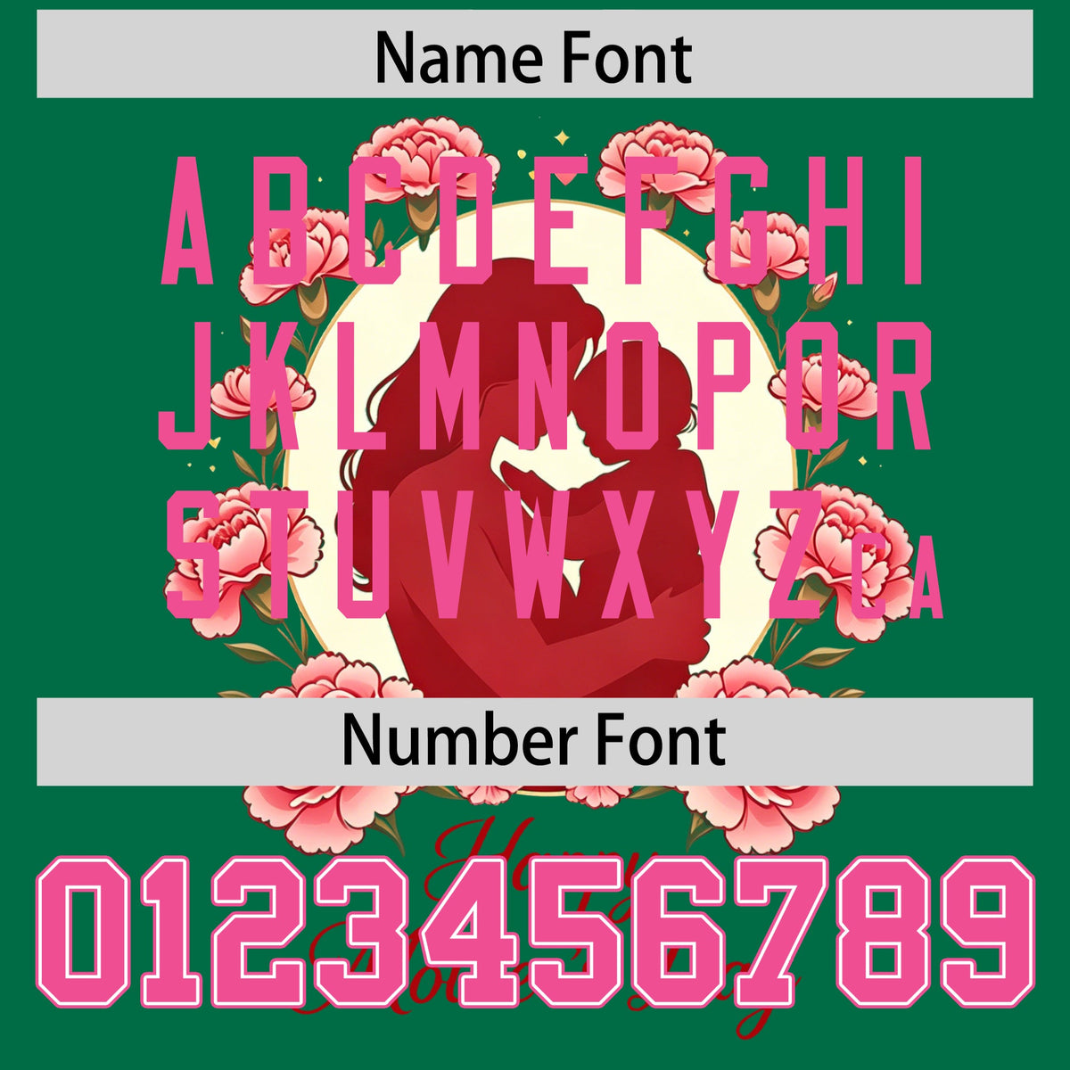 Custom Kelly Green Pink Mother's Day Style Personalization Wrinkle-Resistant Baseball Jersey| KXKSHOP