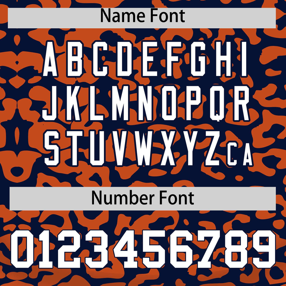 Custom Navy Orange Leopard Print Pattern Authentic Baseball Jersey