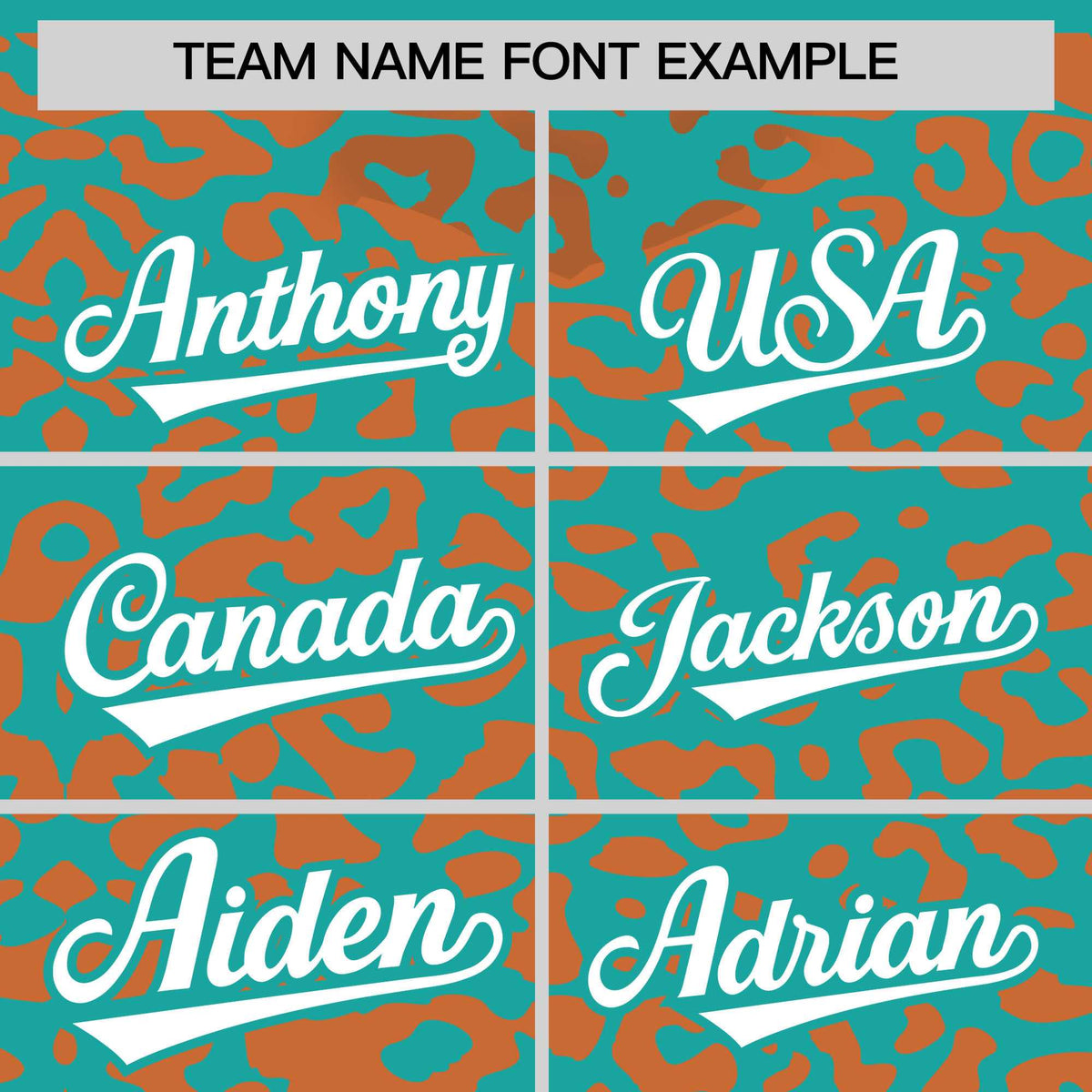 Custom Aqua Orange Leopard Print Pattern Authentic Baseball Jersey