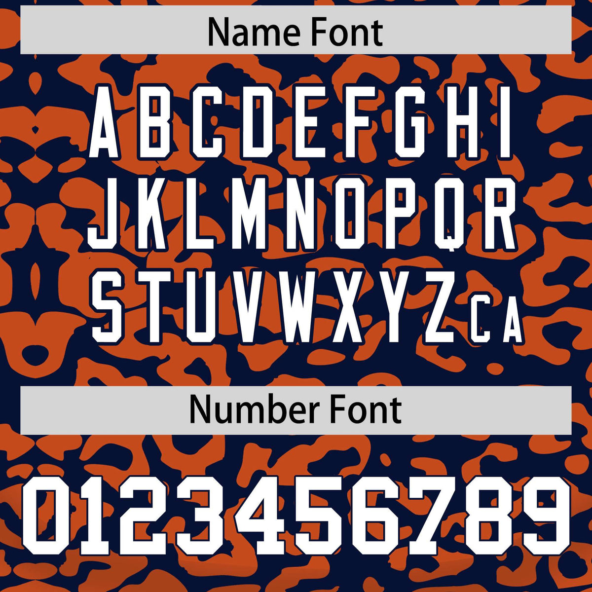 Custom Navy Orange Leopard Print Pattern Authentic Baseball Jersey