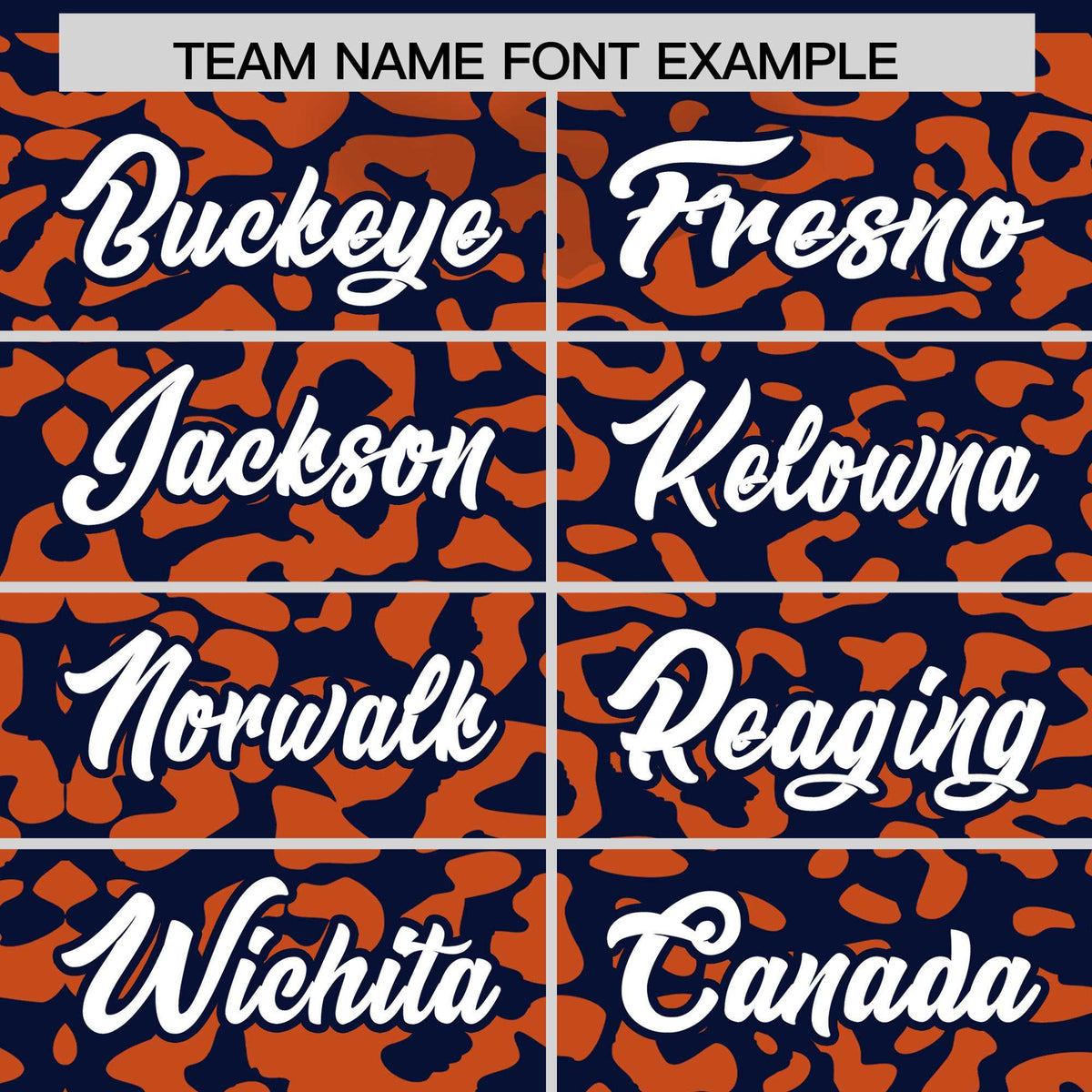 Custom Navy Orange Leopard Print Pattern Authentic Baseball Jersey