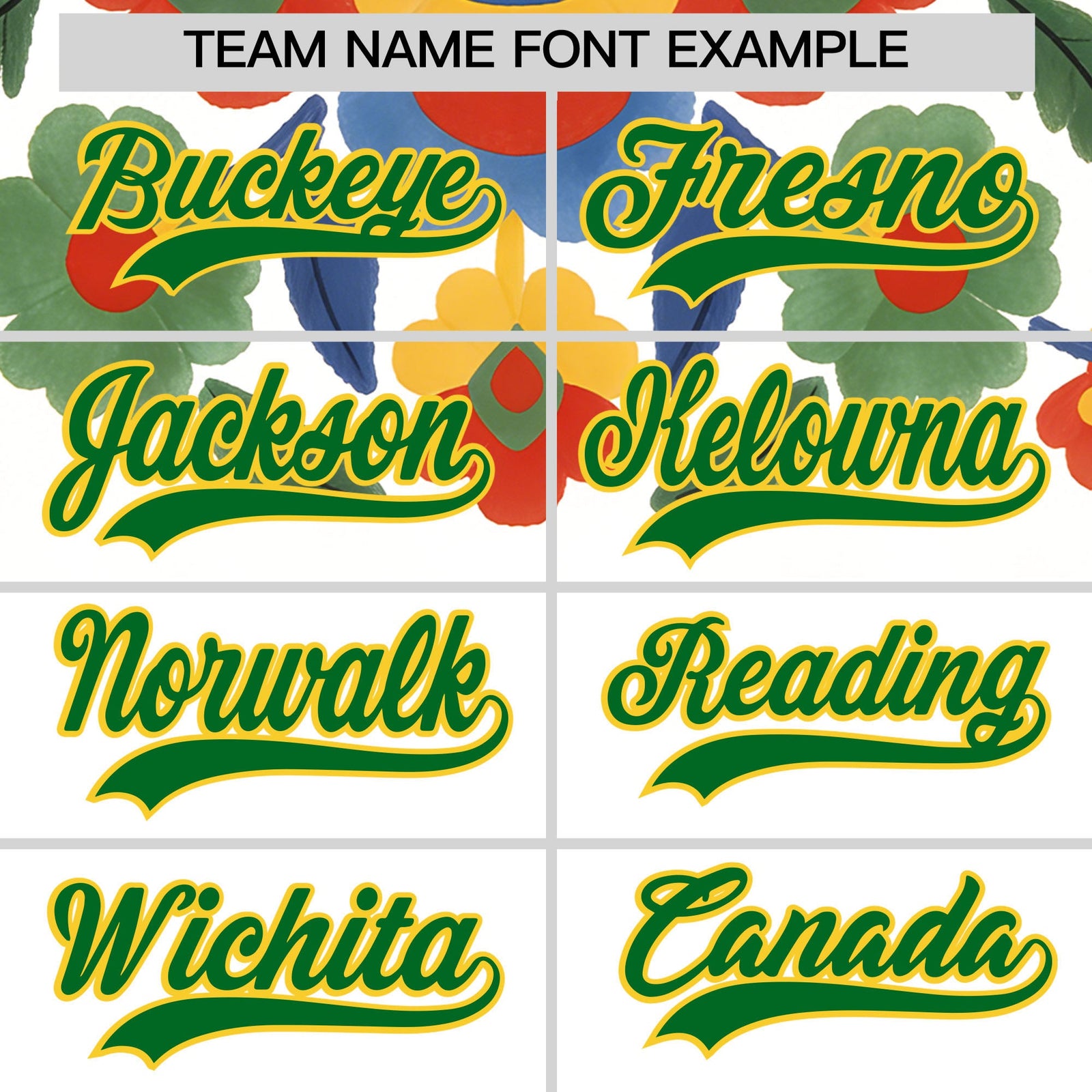 Custom White Kelly Green Gold Graffiti Pattern Mexican style Stretch Fabric Baseball Jersey| KXKSHOP