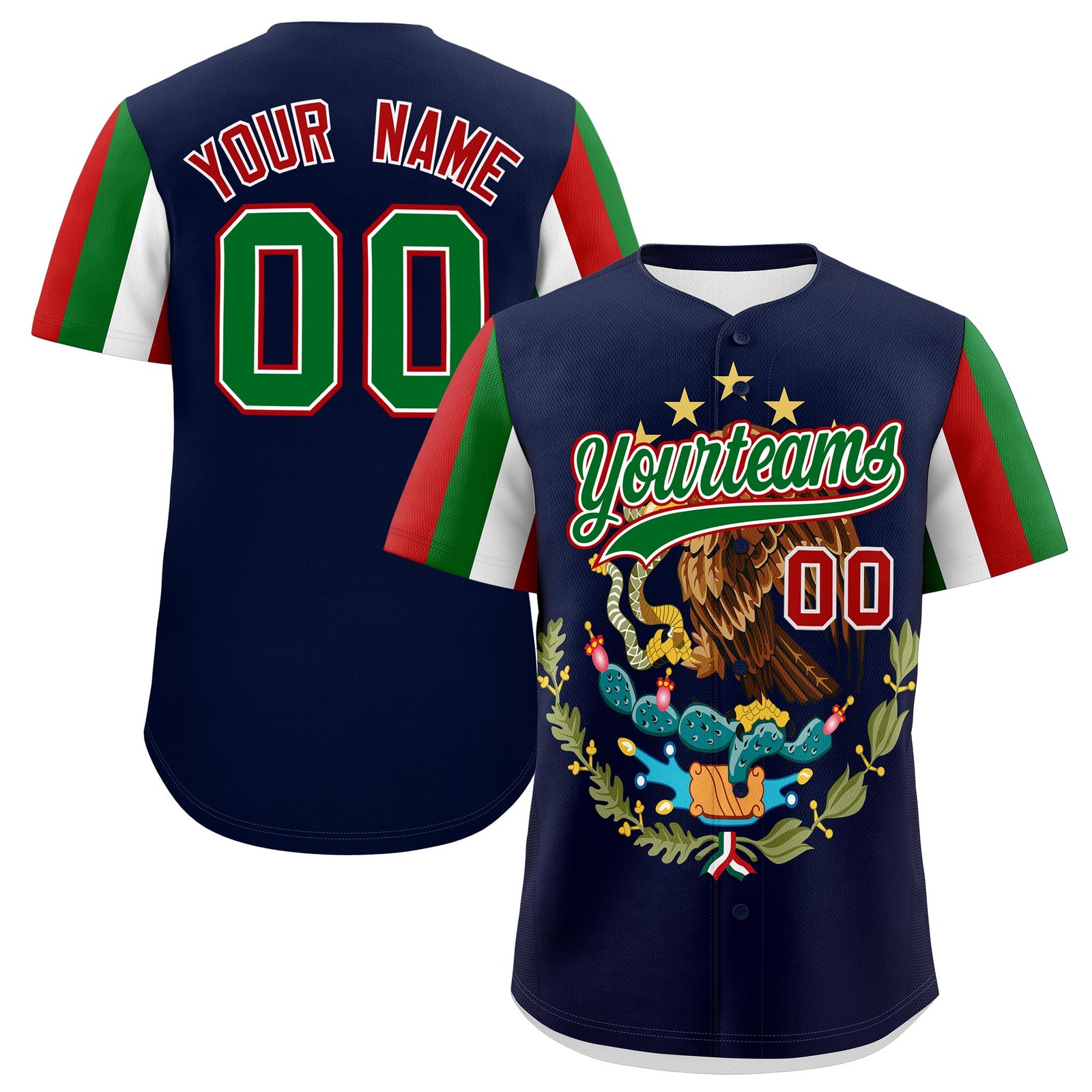 Custom Kelly Green Graffiti Pattern Mexican style Stretch Fabric Baseball Jersey| KXKSHOP