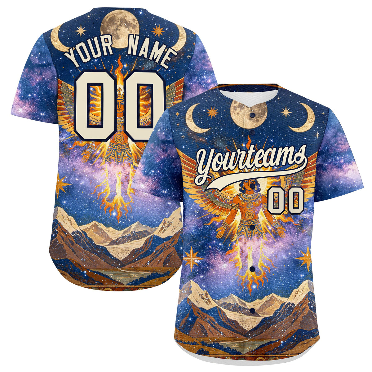 Custom Cream Navy Graffiti Pattern Mexican style Stretch Fabric Baseball Jersey| KXKSHOP